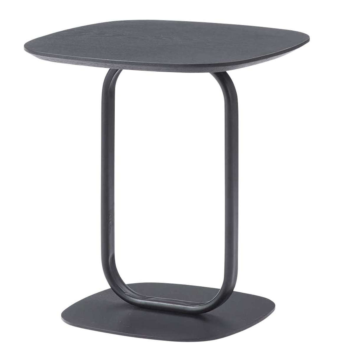 サイドテーブル 高さ45cm スチール脚 ( スチール 木目調 ナイトテーブル ミニテーブル ソファ ベッド 横 異素材 スタイリッシュ モダン シンプル ブラック ナチュラル ) 【ブラック】 ブラック