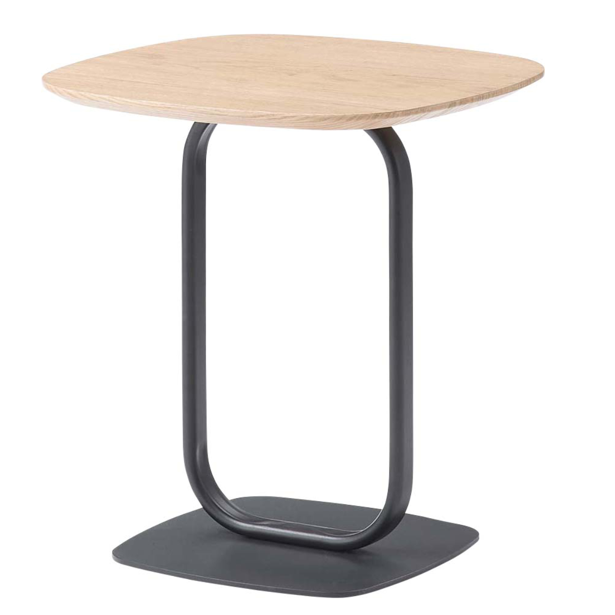 サイドテーブル 高さ45cm スチール脚 ( スチール 木目調 ナイトテーブル ミニテーブル ソファ ベッド 横 異素材 スタイリッシュ モダン シンプル ブラック ナチュラル ) 【ブラック】 ブラック