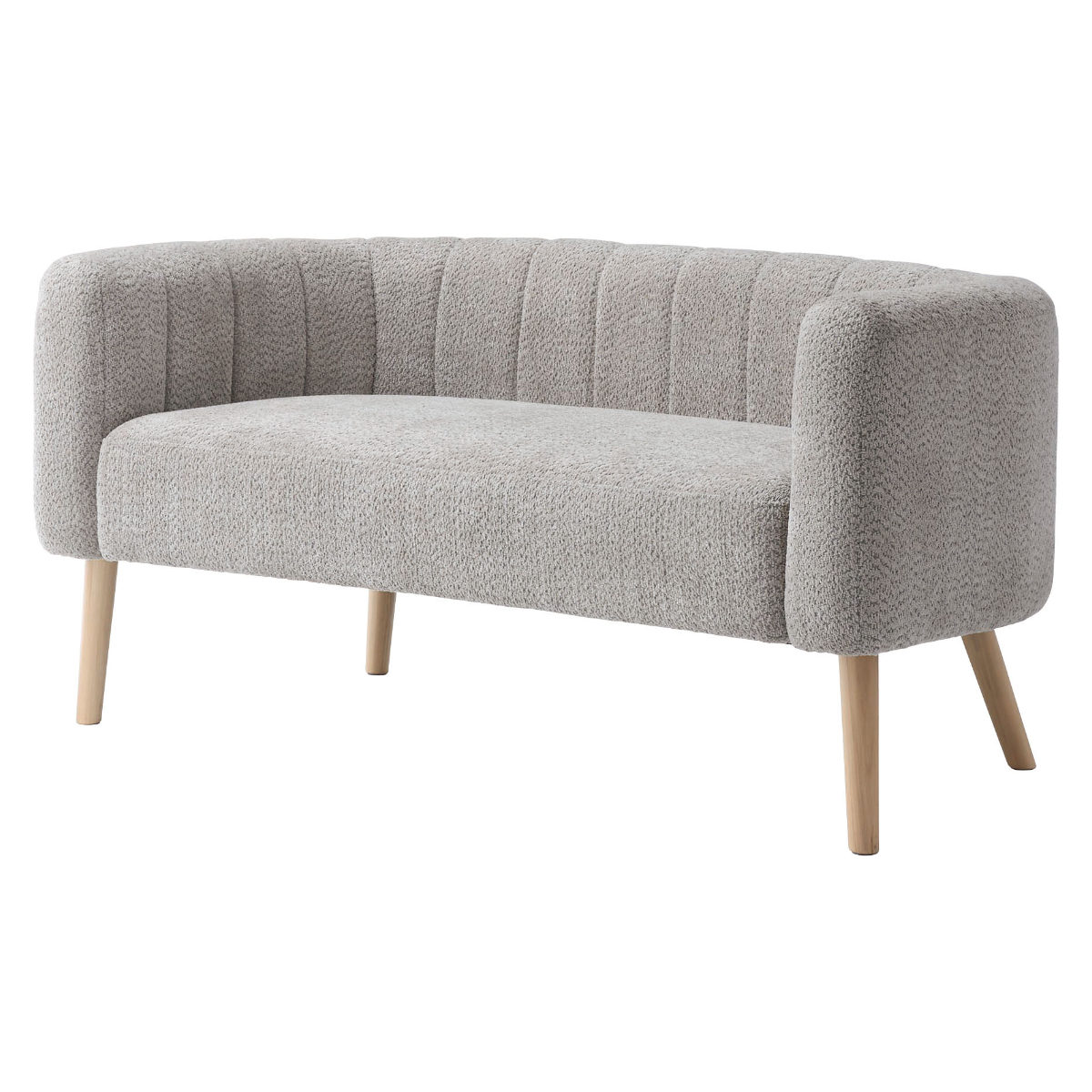 ソファ 2人掛け 幅142cm ( コンパクト ファブリック 天然木 シンプル リビング ダイニング ナチュラル 可愛い 韓国風 北欧 木製脚 ホワイト グレージュ ) 【ホワイト】 ホワイト