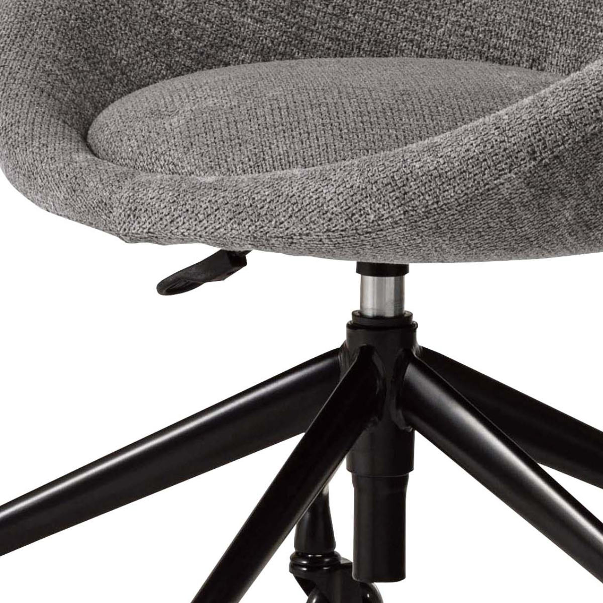 デスクチェア 昇降式 座面高44~50cm ( キャスター付き オフィスチェア パソコンチェア 椅子 チェア シンプル モダン スタイリッシュ ファブリック 布 背もたれ カーブ 曲線 ) 【ライトグレー】 ライトグレー