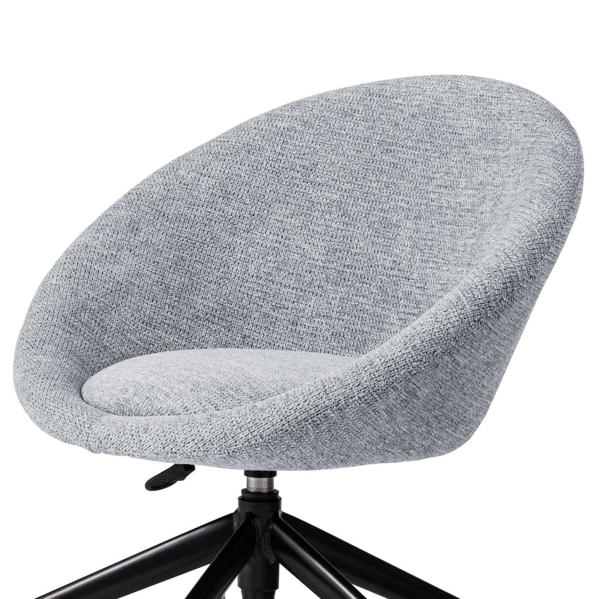 デスクチェア 昇降式 座面高44~50cm ( キャスター付き オフィスチェア パソコンチェア 椅子 チェア シンプル モダン スタイリッシュ ファブリック 布 背もたれ カーブ 曲線 ) 【ライトグレー】 ライトグレー