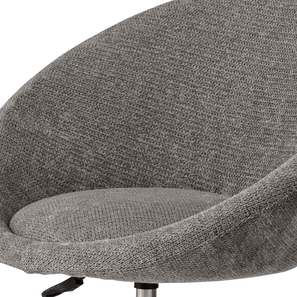 デスクチェア 昇降式 座面高44~50cm ( キャスター付き オフィスチェア パソコンチェア 椅子 チェア シンプル モダン スタイリッシュ ファブリック 布 背もたれ カーブ 曲線 ) 【ライトグレー】 ライトグレー