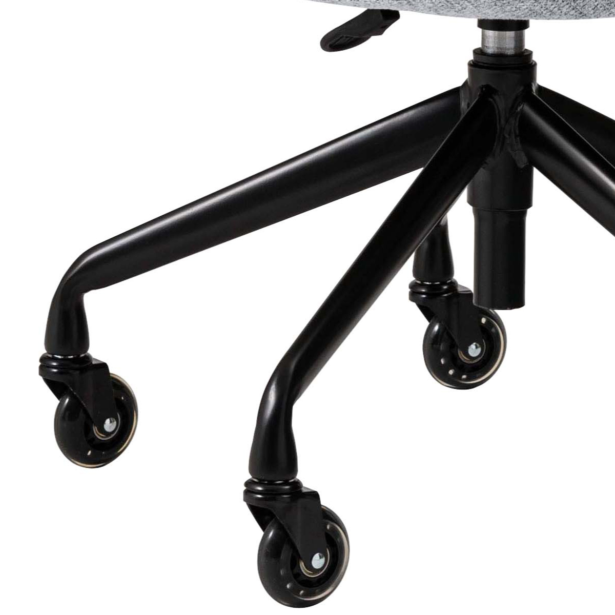 デスクチェア 昇降式 座面高44~50cm ( キャスター付き オフィスチェア パソコンチェア 椅子 チェア シンプル モダン スタイリッシュ ファブリック 布 背もたれ カーブ 曲線 ) 【ライトグレー】 ライトグレー