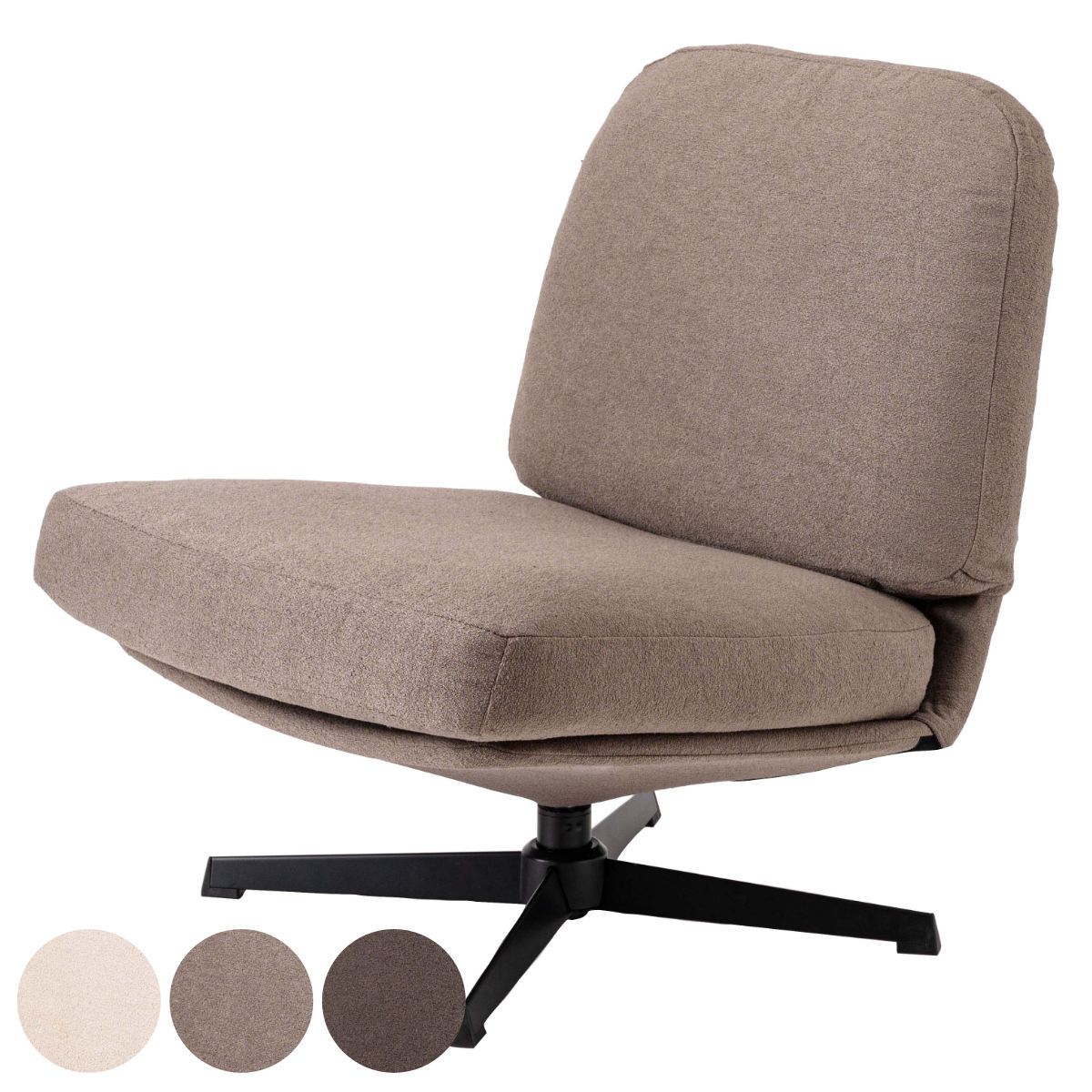 リビングチェア 座面高38cm ラウンジチェア ファブリック座面 ( リラックスチェア ローチェア 椅子 シンプル モダン ホテルライク 1人掛け チェア ) 【チャコールグレー】