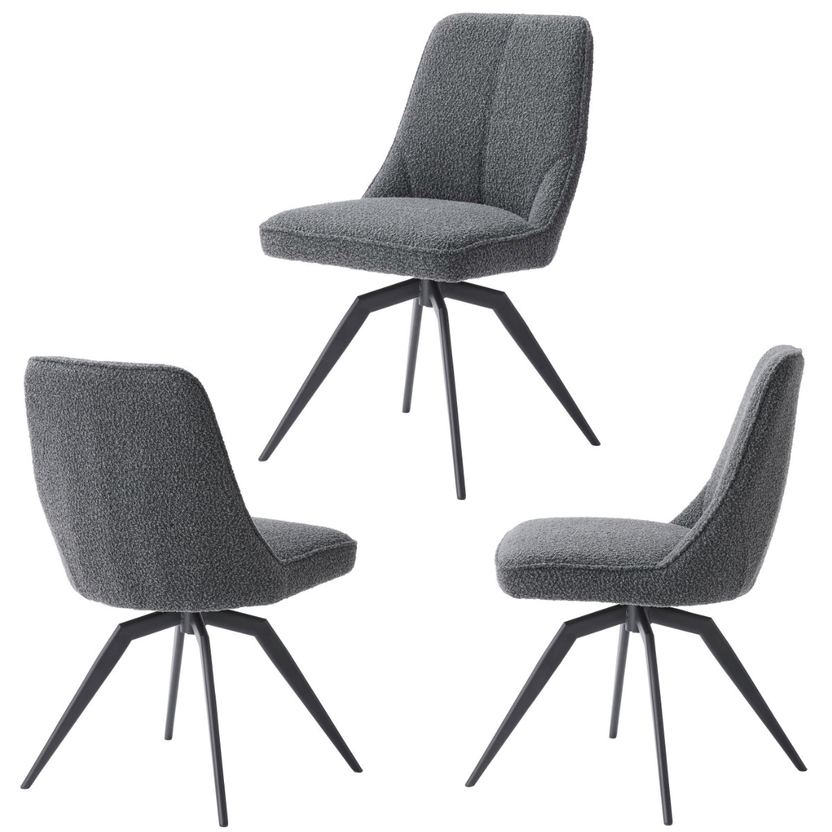 ダイニングチェア 座面高49cm 回転 ファブリック ( チェア ダイニング イス 椅子 食卓椅子 肘なし アームレス 木製 天然木 回転椅子 デスクチェア いす 食卓 リビング リビングチェア シンプル おしゃれ ) 【ホワイト】 ホワイト