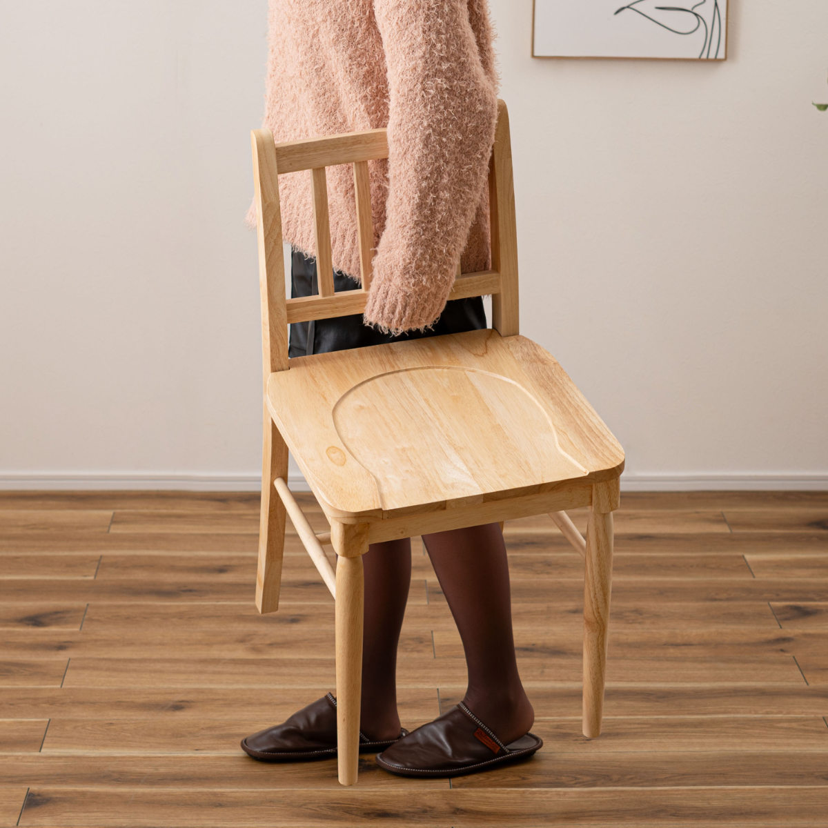 ダイニングチェア 座面高45cm フレンチカントリー風 ( 天然木 木製 ナチュラル カントリー調 チェア 椅子 食卓 ダイニング 可愛い 北欧 シンプル ) 【ホワイト】 ホワイト