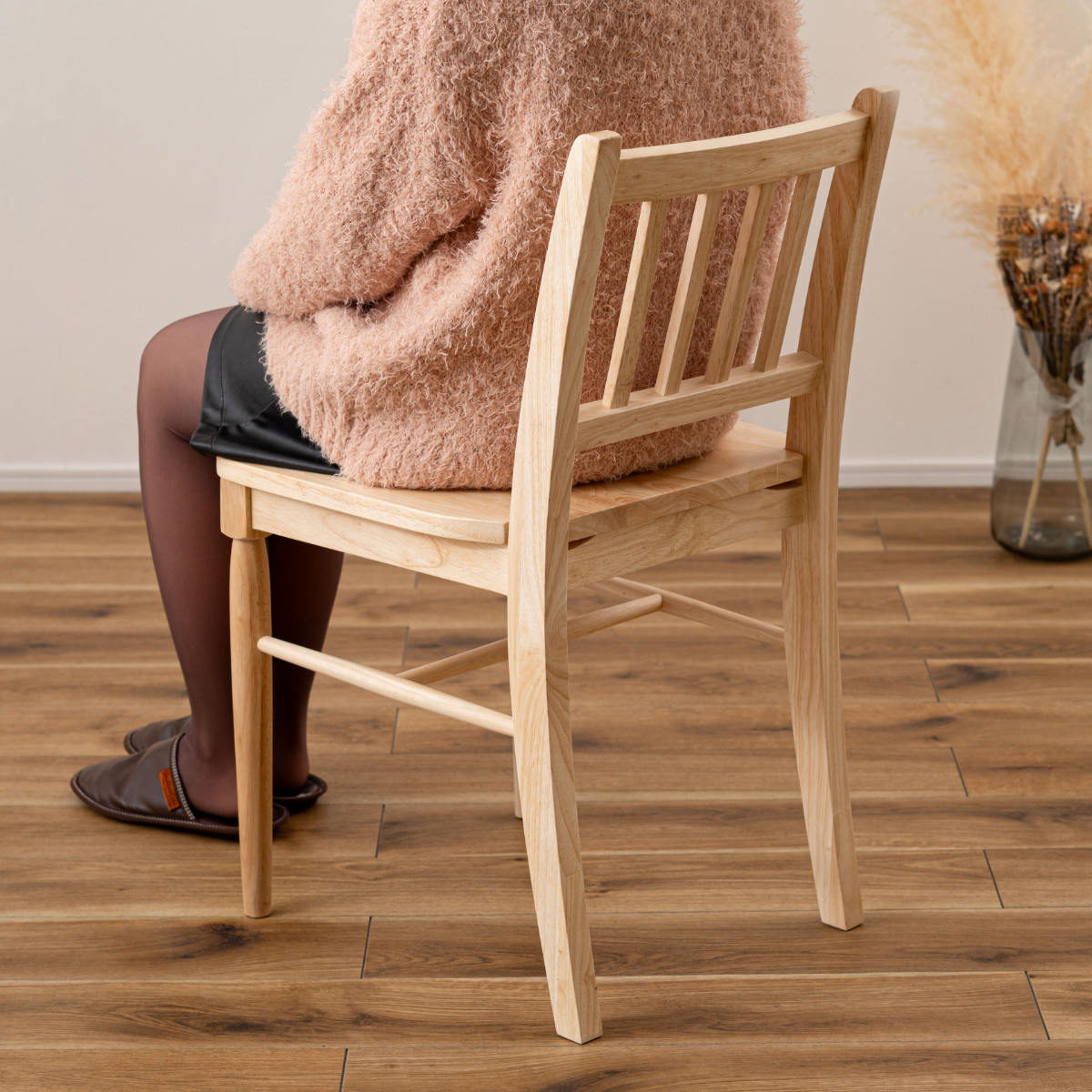 ダイニングチェア 座面高45cm フレンチカントリー風 ( 天然木 木製 ナチュラル カントリー調 チェア 椅子 食卓 ダイニング 可愛い 北欧 シンプル ) 【ホワイト】 ホワイト