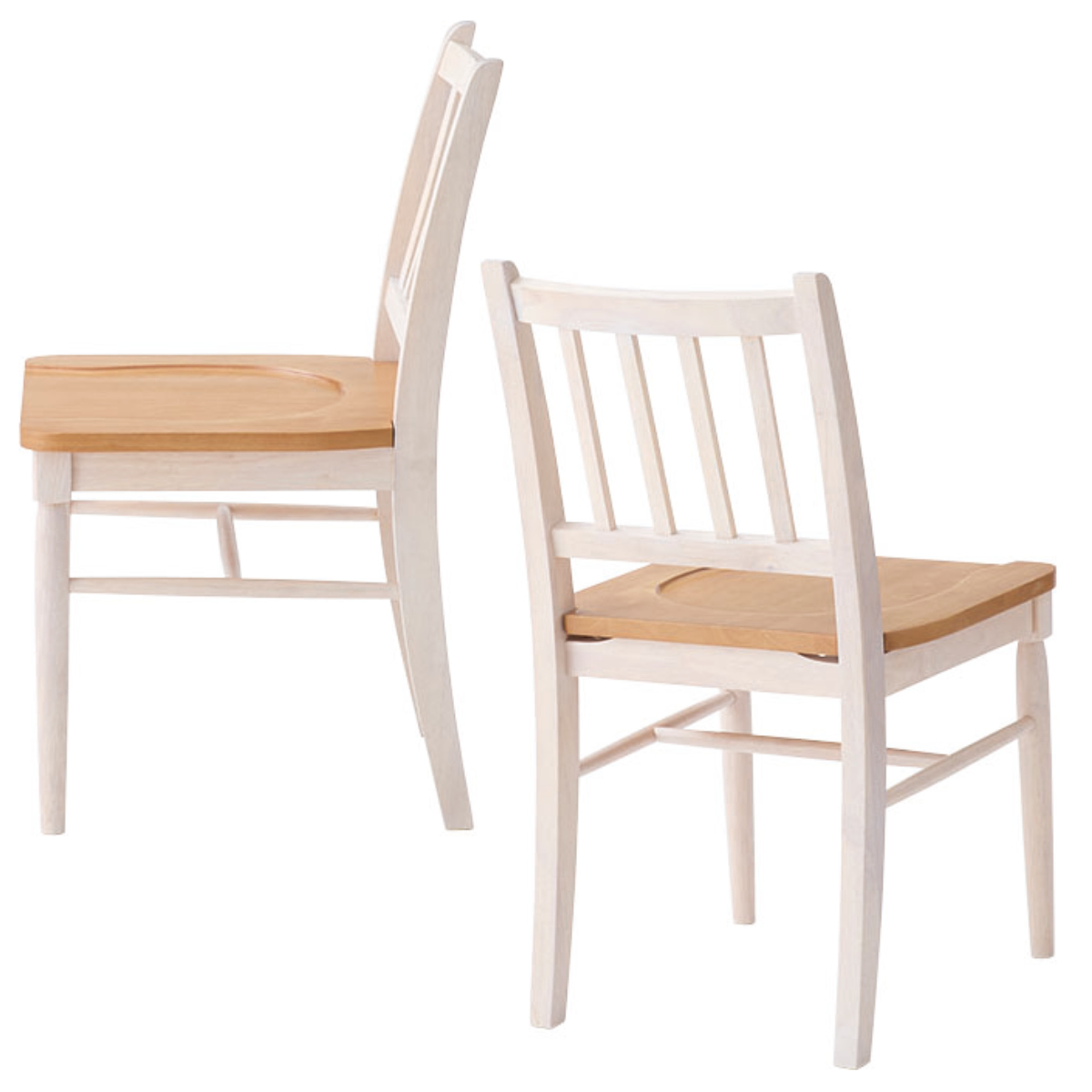 ダイニングチェア 座面高45cm フレンチカントリー風 ( 天然木 木製 ナチュラル カントリー調 チェア 椅子 食卓 ダイニング 可愛い 北欧 シンプル ) 【ホワイト】 ホワイト