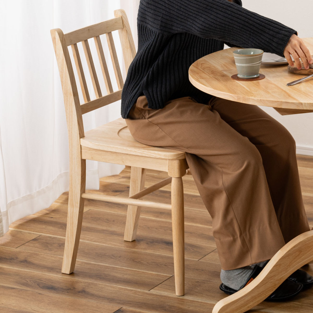 ダイニングチェア 座面高45cm フレンチカントリー風 ( 天然木 木製 ナチュラル カントリー調 チェア 椅子 食卓 ダイニング 可愛い 北欧 シンプル ) 【ホワイト】 ホワイト