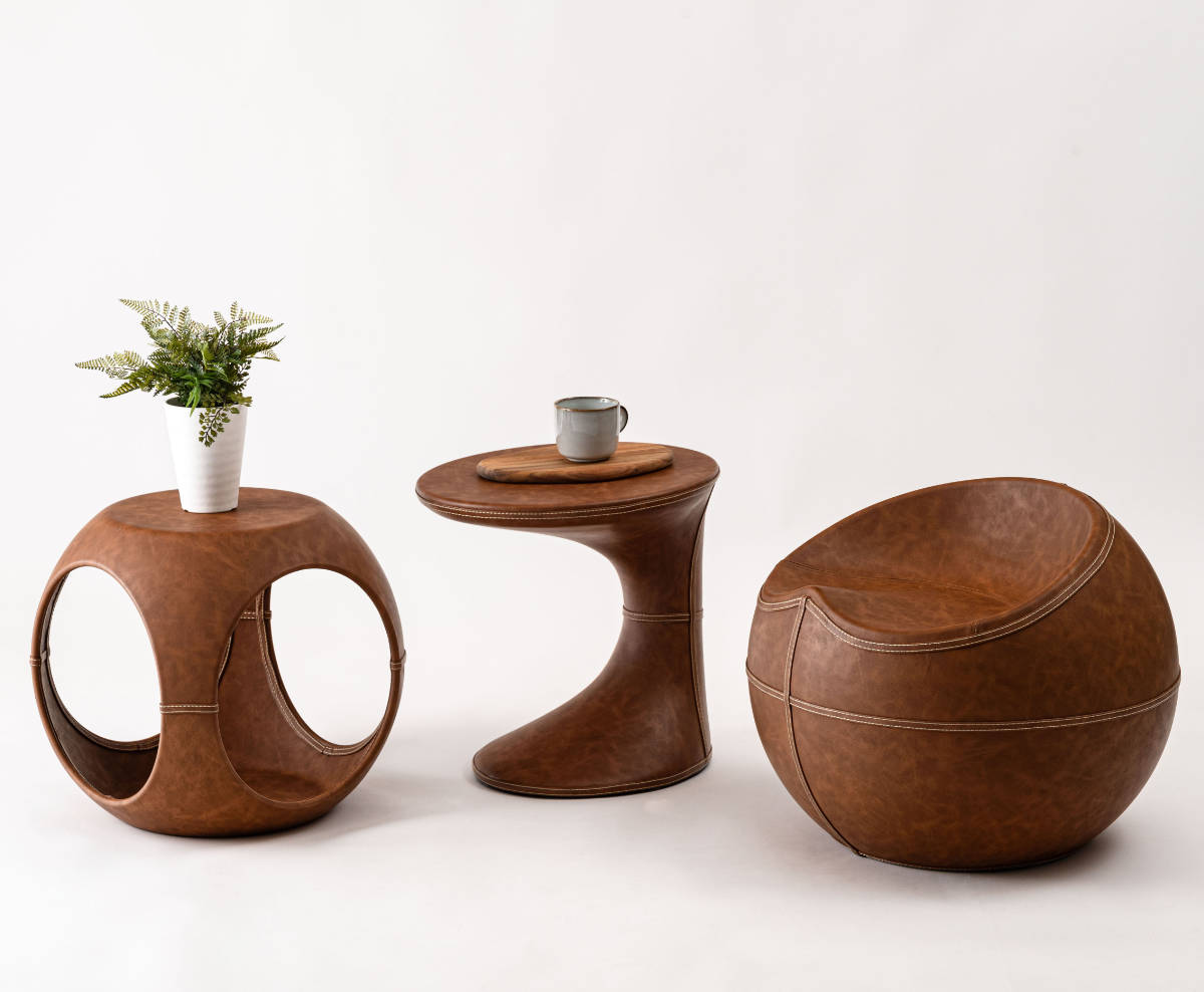 モダンスタイル 円形サイドテーブル サイドテーブル 高級感 ウォールナット アイアン 丸型 モダン