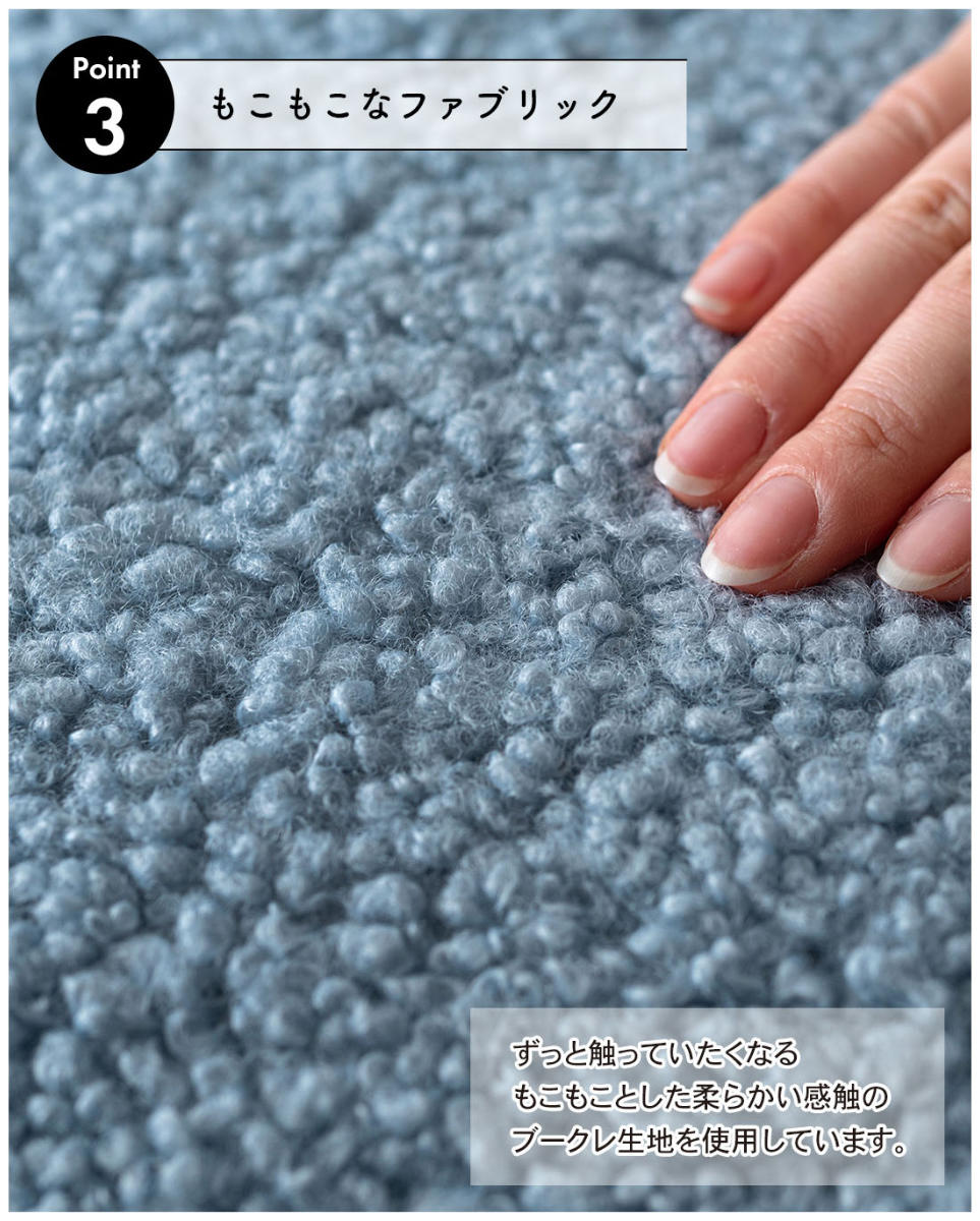 スツール 高さ38cm ブークレ生地 木脚 ( ロー 低い コンパクトサイズ 丸 ラウンド 円形 サブチェア 椅子 オットマン もこもこ 軽量 大人 子供 キッズチェア キッズ かわいい 玄関 リビング 寝室 子供部屋 キッズスペース ) 【モカブラウン】 モカブラウン