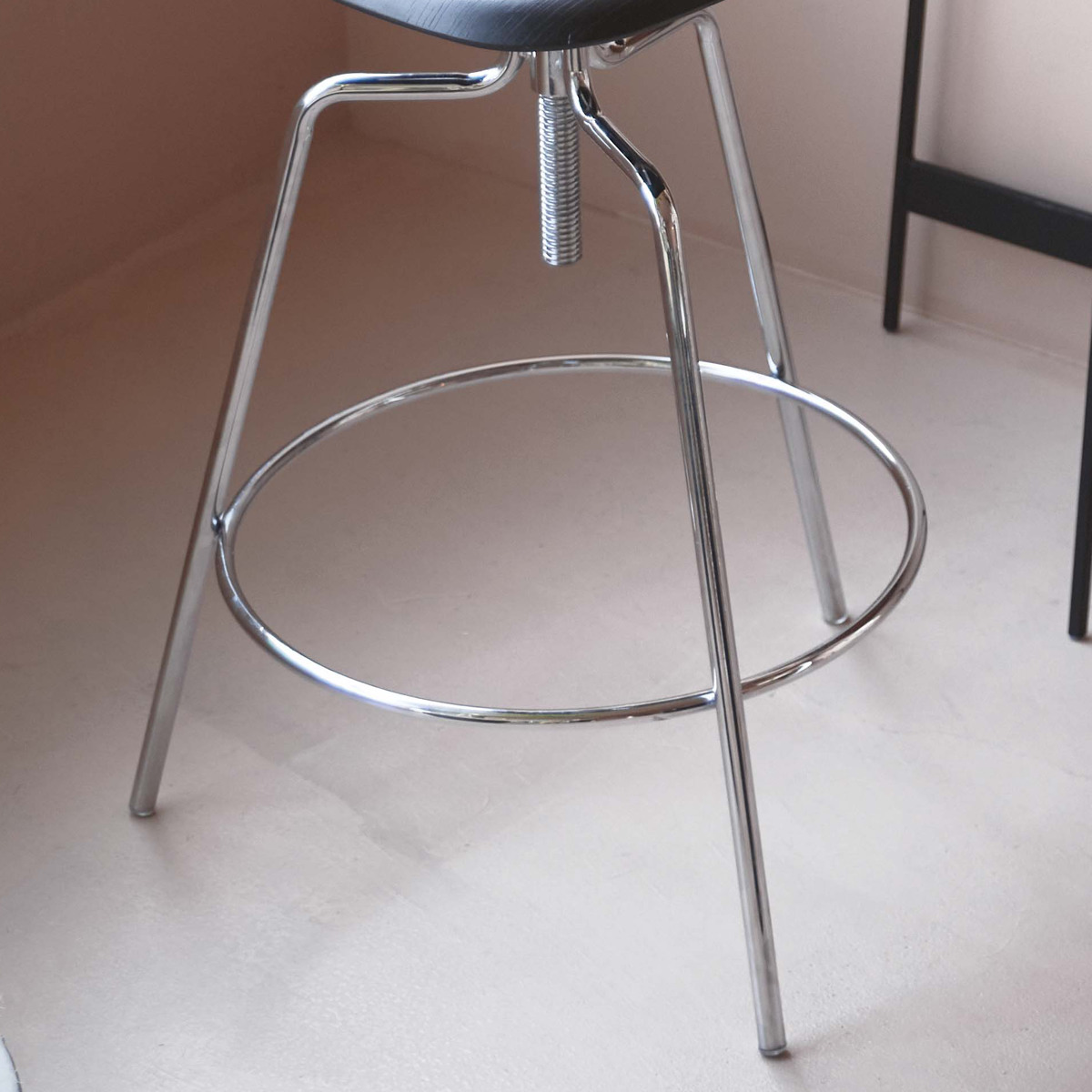 カウンターチェア 昇降式 座面高65~75cm ハイスツール ( 背もたれなし 木製座面 ハイチェア バーチェア ハイタイプ キッチン チェア 椅子 インダストリアル調 無骨 スチール脚 天然木 ナチュラル ブラック 四角 ) 【ブラック】 ブラック