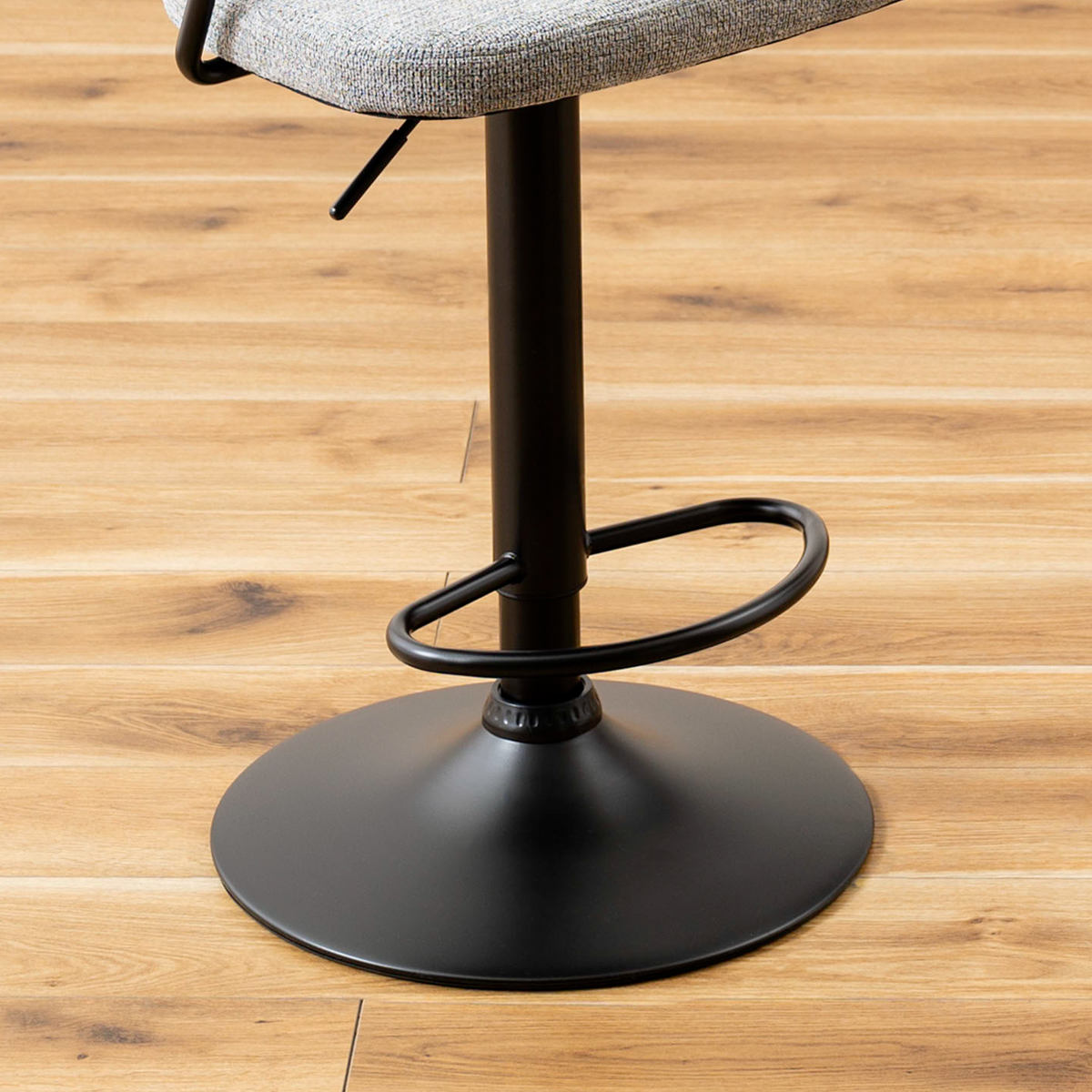 カウンターチェア 昇降式 座面高62~83cm ( 背もたれ付き ハイテーブル バーテーブル ハイタイプ キッチン テーブル ローバック ファブリック スチール脚 ) 【ダークグレー】 ダークグレー