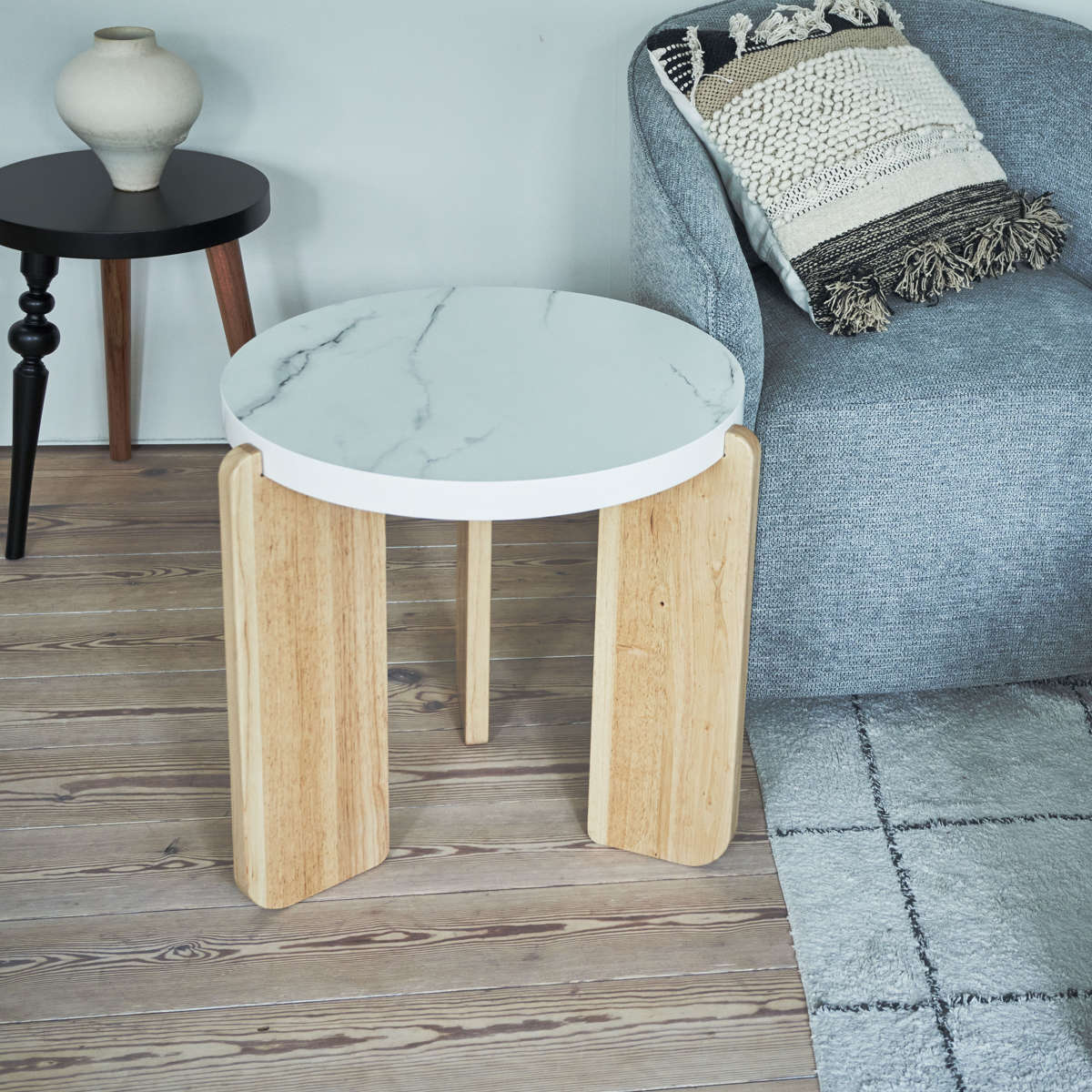 【大理石調】ラウンドエンドテーブル 大理石調】ラウンドエンドテーブル テーブルラウンド