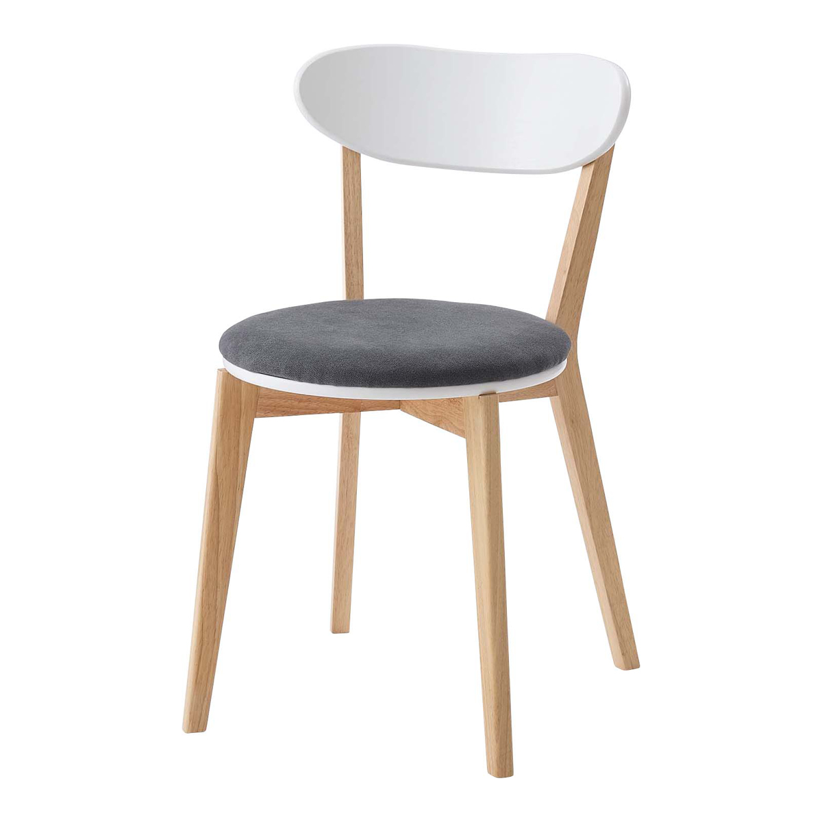 ダイニングチェア 座面高45cm 座面円型 ( 天然木 木脚 座面 マット付き チェア 椅子 肘なし 木製 ダイニング 食卓 リビング シンプル 北欧 ) 【ベージュ】 ベージュ