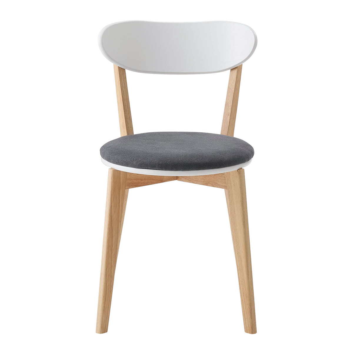 ダイニングチェア 座面高45cm 座面円型 ( 天然木 木脚 座面 マット付き チェア 椅子 肘なし 木製 ダイニング 食卓 リビング シンプル 北欧 ) 【ベージュ】 ベージュ