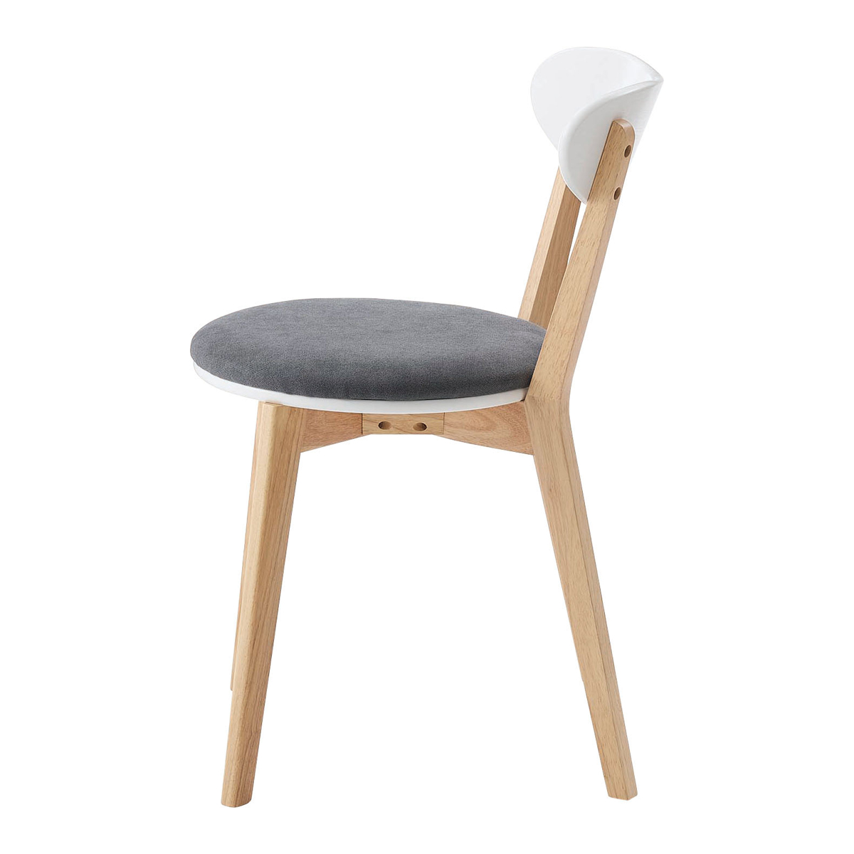 ダイニングチェア 座面高45cm 座面円型 ( 天然木 木脚 座面 マット付き チェア 椅子 肘なし 木製 ダイニング 食卓 リビング シンプル 北欧 ) 【ベージュ】 ベージュ