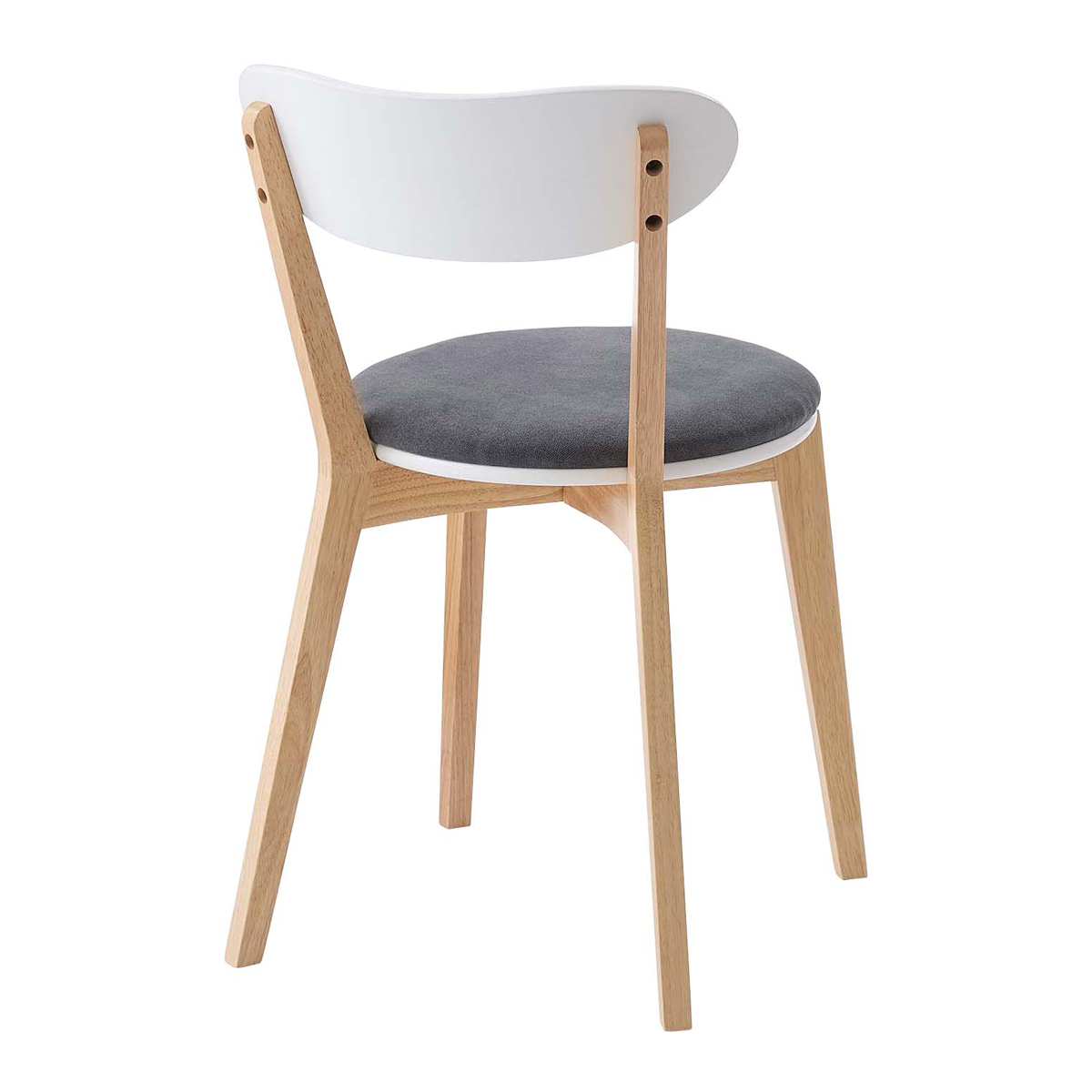 ダイニングチェア 座面高45cm 座面円型 ( 天然木 木脚 座面 マット付き チェア 椅子 肘なし 木製 ダイニング 食卓 リビング シンプル 北欧 ) 【ベージュ】 ベージュ