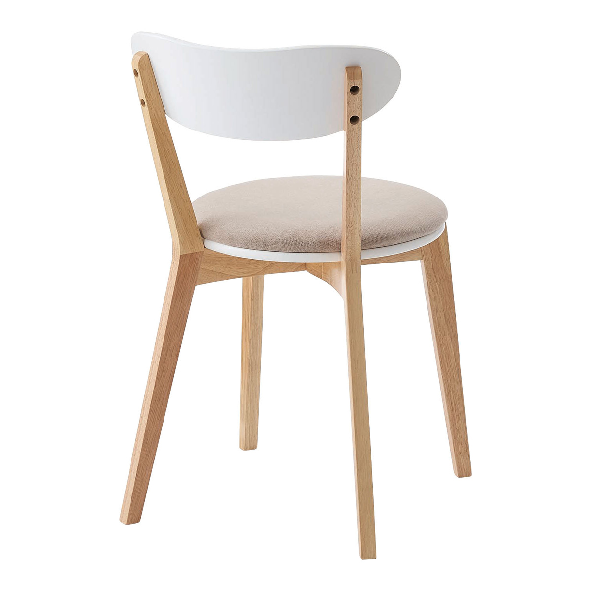 ダイニングチェア 座面高45cm 座面円型 ( 天然木 木脚 座面 マット付き チェア 椅子 肘なし 木製 ダイニング 食卓 リビング シンプル 北欧 ) 【ベージュ】 ベージュ