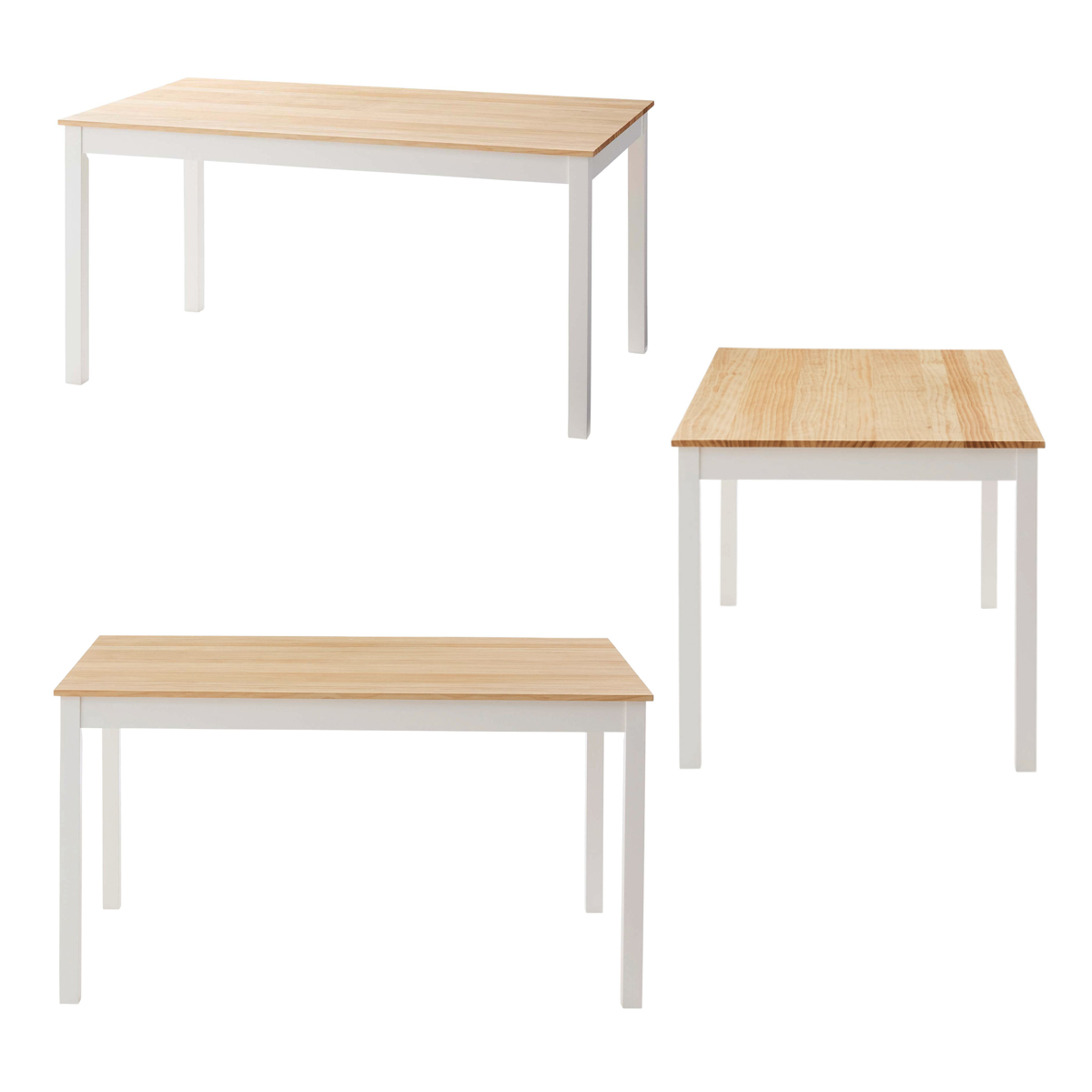 ダイニングテーブル 幅135cm ( 4人掛け 食卓 ダイニング テーブル 木製 天然木 長方形 四角 カントリー調 北欧 ナチュラル )