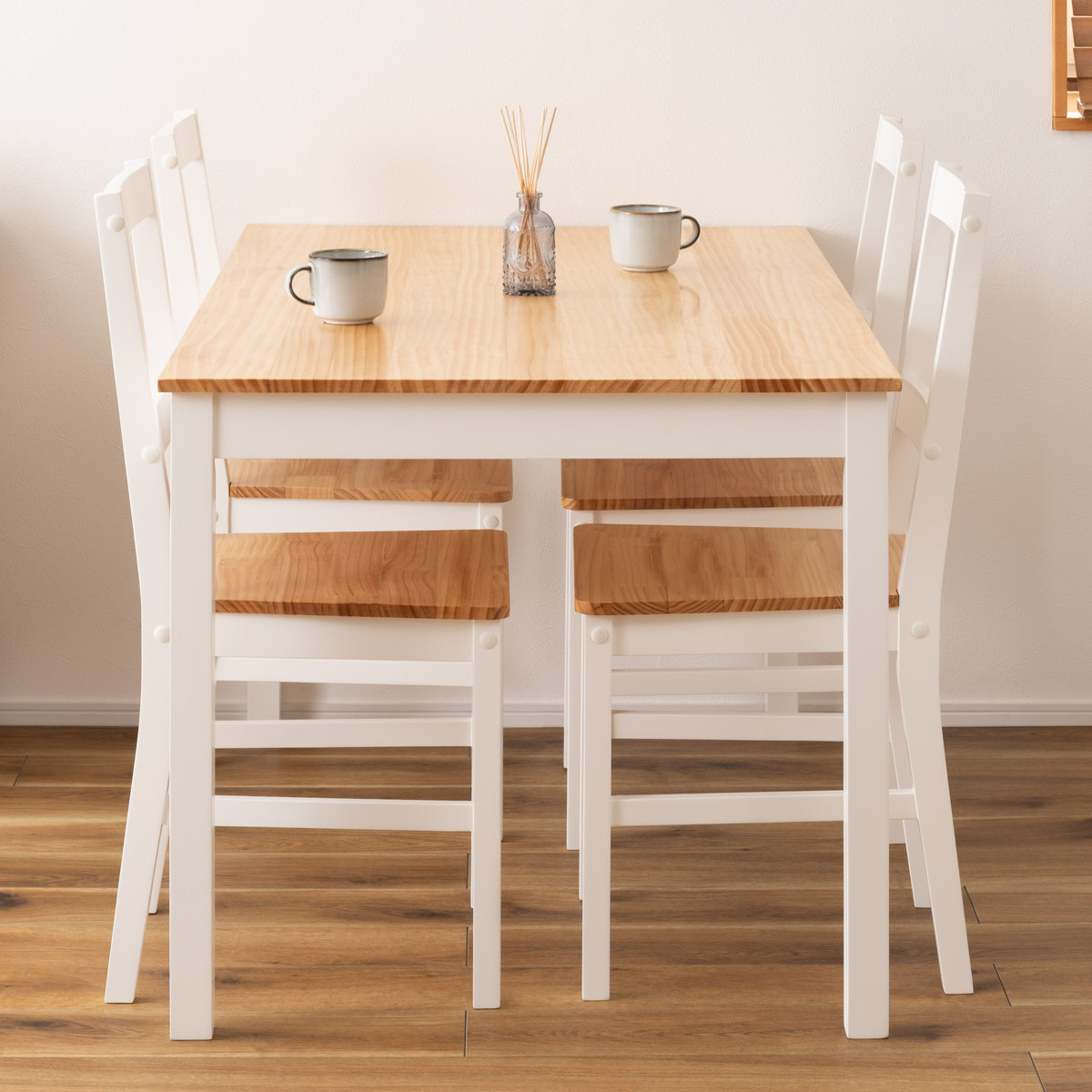 ダイニングチェア 座面高45cm ( 天然木 木脚 チェア 椅子 肘なし 木製 カントリー調 北欧 ナチュラル )