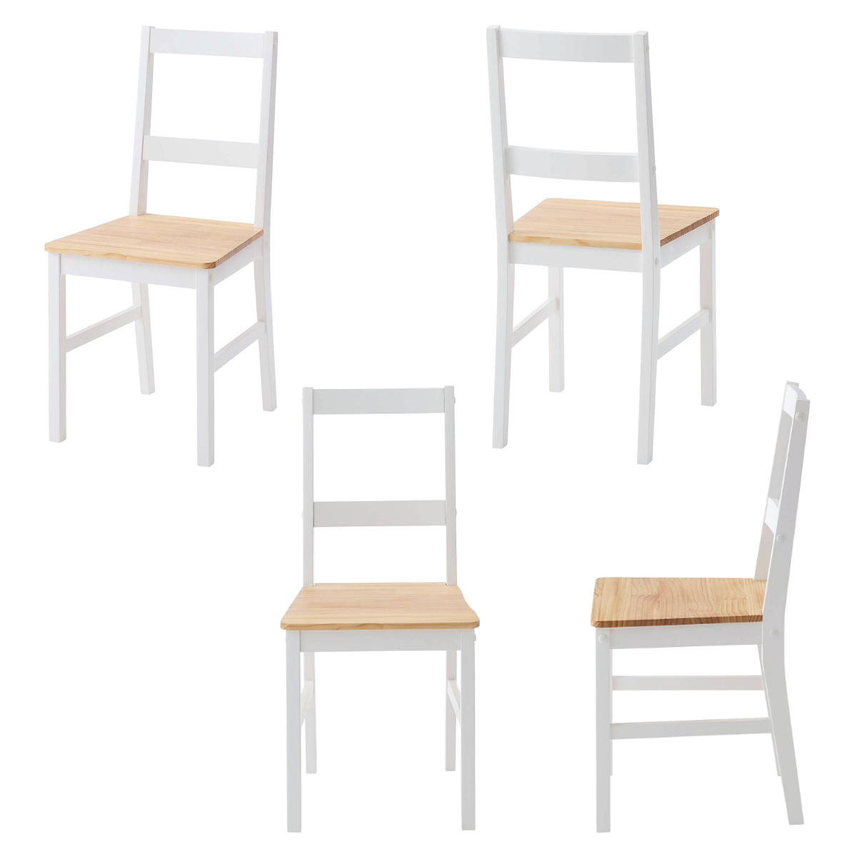 ダイニングチェア 座面高45cm ( 天然木 木脚 チェア 椅子 肘なし 木製 カントリー調 北欧 ナチュラル )