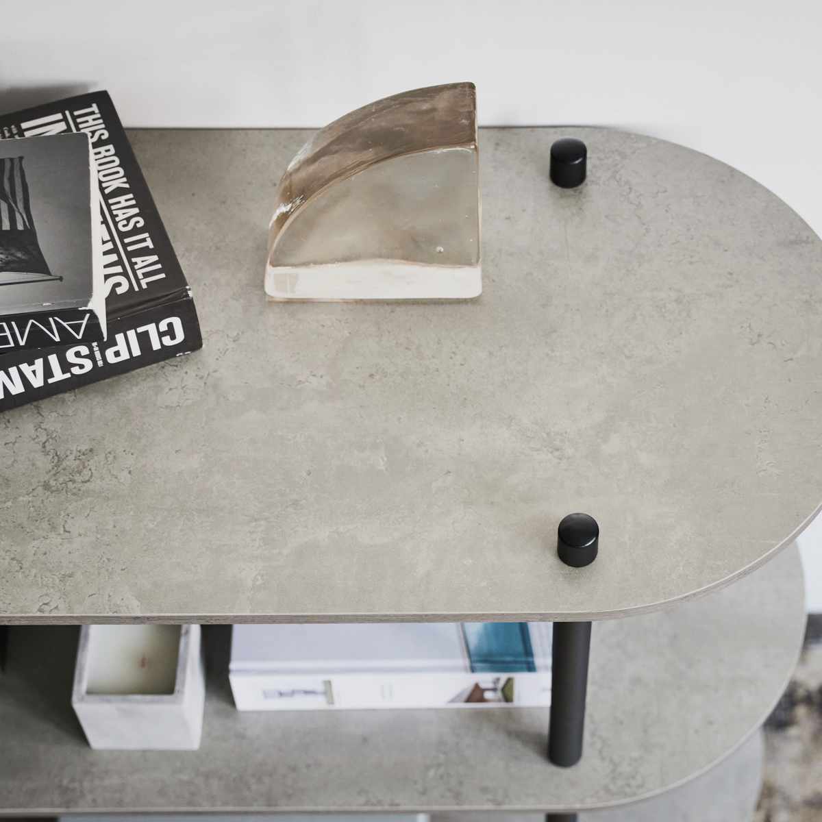 オープンラック 幅155cm 3段 石目調 シンプル ( ラック 棚 飾り棚 シェルフ 収納 三段 本棚 ディスプレイ ブラック ホワイト ) 【ブラック】 ブラック