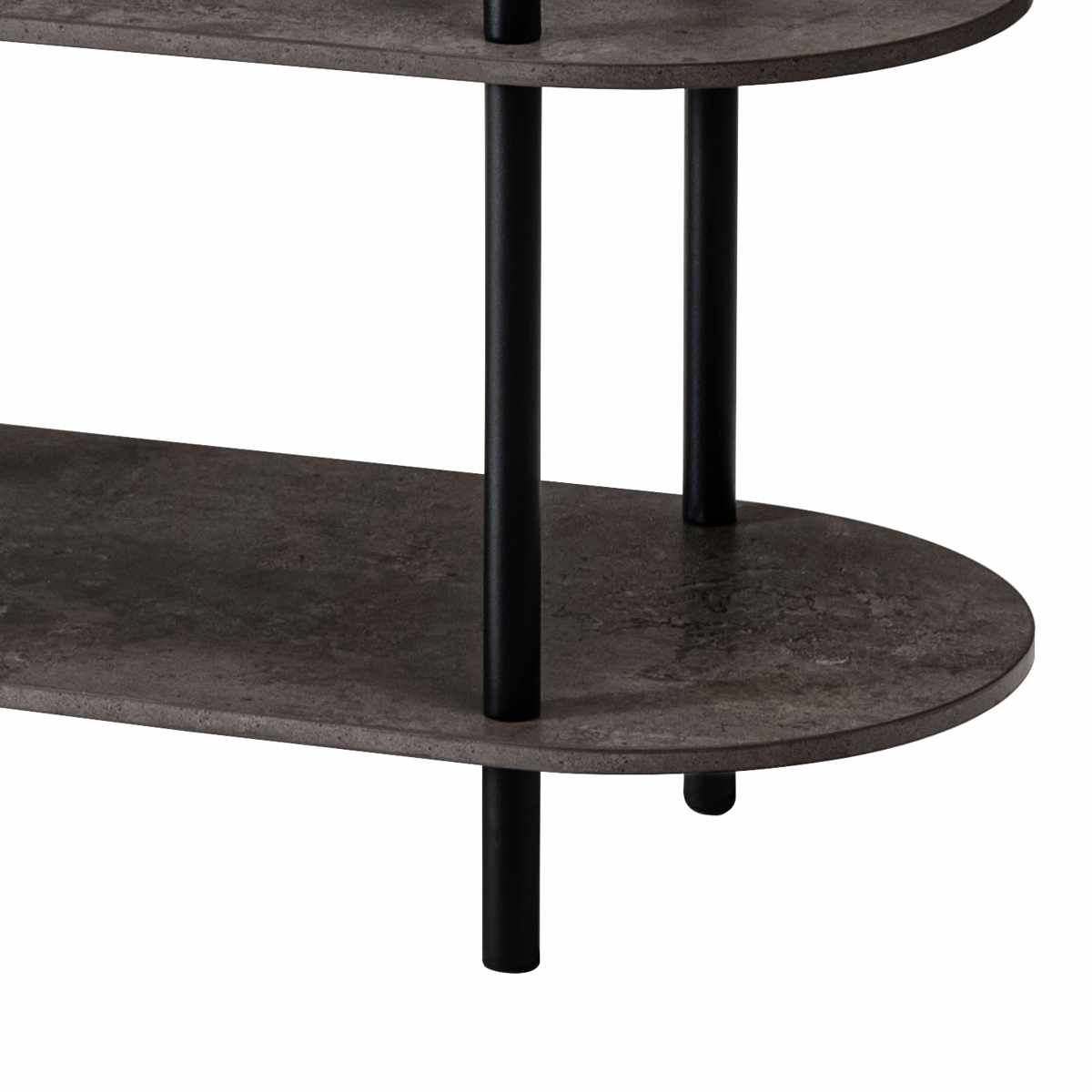 オープンラック 幅155cm 3段 石目調 シンプル ( ラック 棚 飾り棚 シェルフ 収納 三段 本棚 ディスプレイ ブラック ホワイト ) 【ブラック】 ブラック