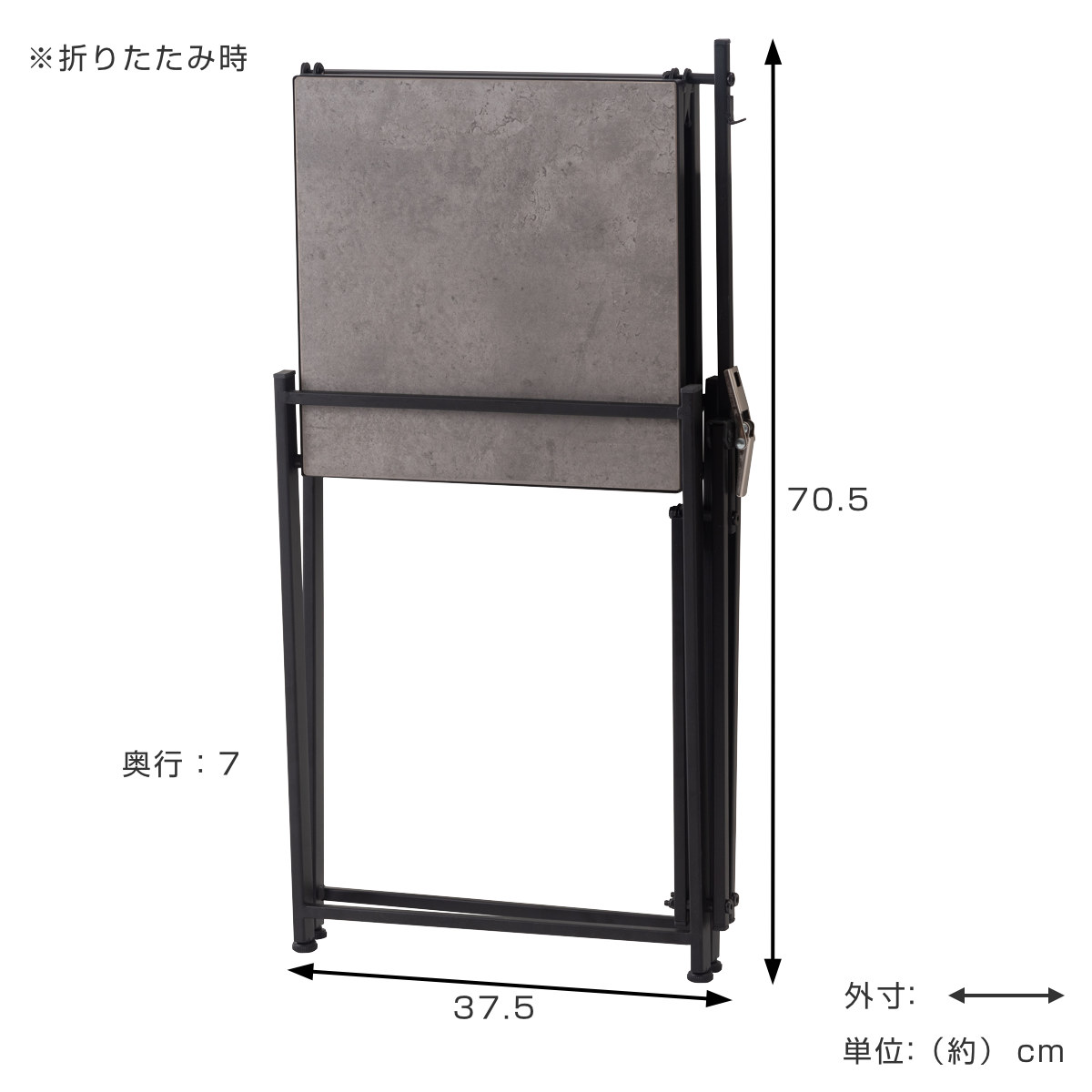 レンジ上ラック 幅62cm 折りたたみ 石目調 ( レンジ台 ラック 棚 キッチンラック レンジボード 完成品 キッチン収納 カウンター上 畳める ブラック ホワイト 省スペース ) 【ブラック】 ブラック