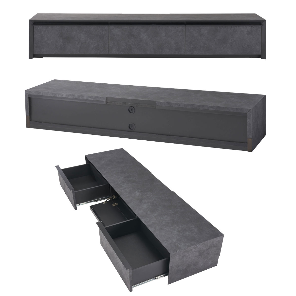 form ローボード 幅180cm アルケミラ 日本製 完成品 ( テレビ台 TV台 テレビボード 収納 ラック フラップ扉 フォーム 引き出し ダークグレー ライトグレー ライトブラウン リビングボード ) 【ライトグレー】 ライトグレー