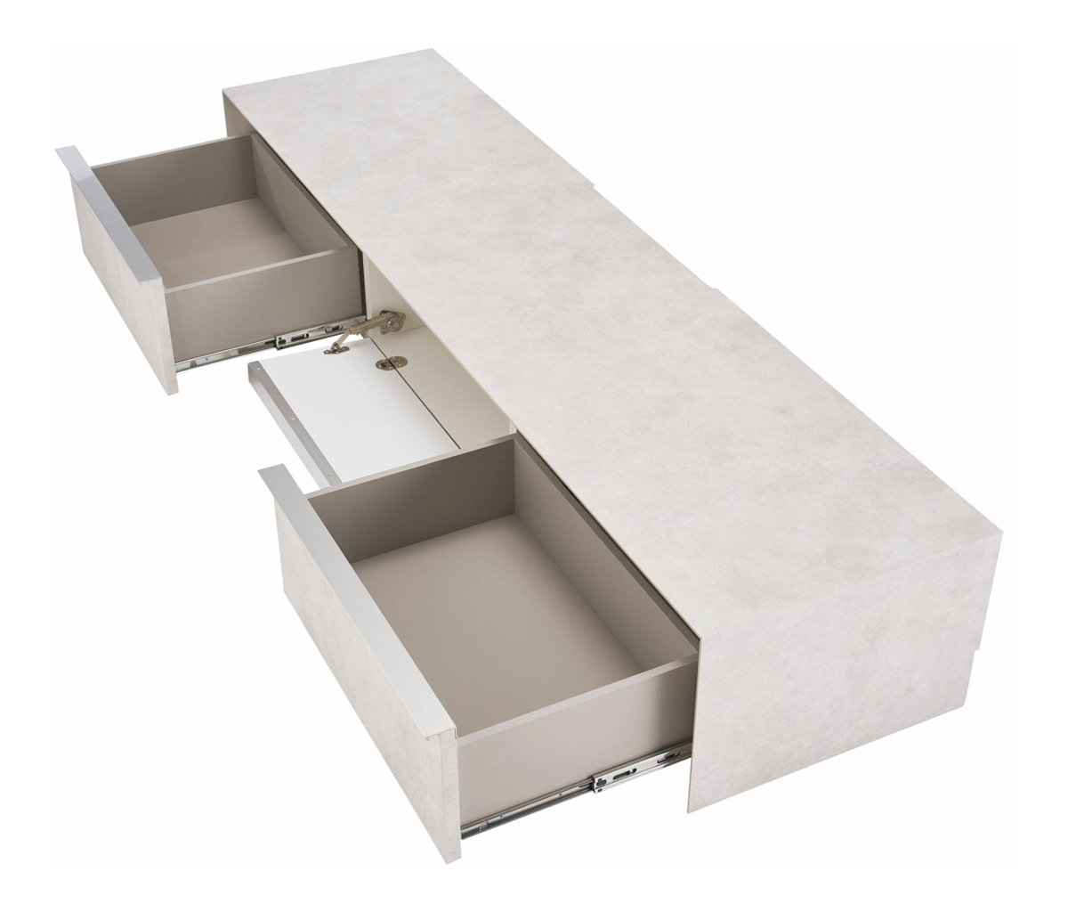 form ローボード 幅180cm アルケミラ 日本製 完成品 ( テレビ台 TV台 テレビボード 収納 ラック フラップ扉 フォーム 引き出し ダークグレー ライトグレー ライトブラウン リビングボード ) 【ライトグレー】 ライトグレー