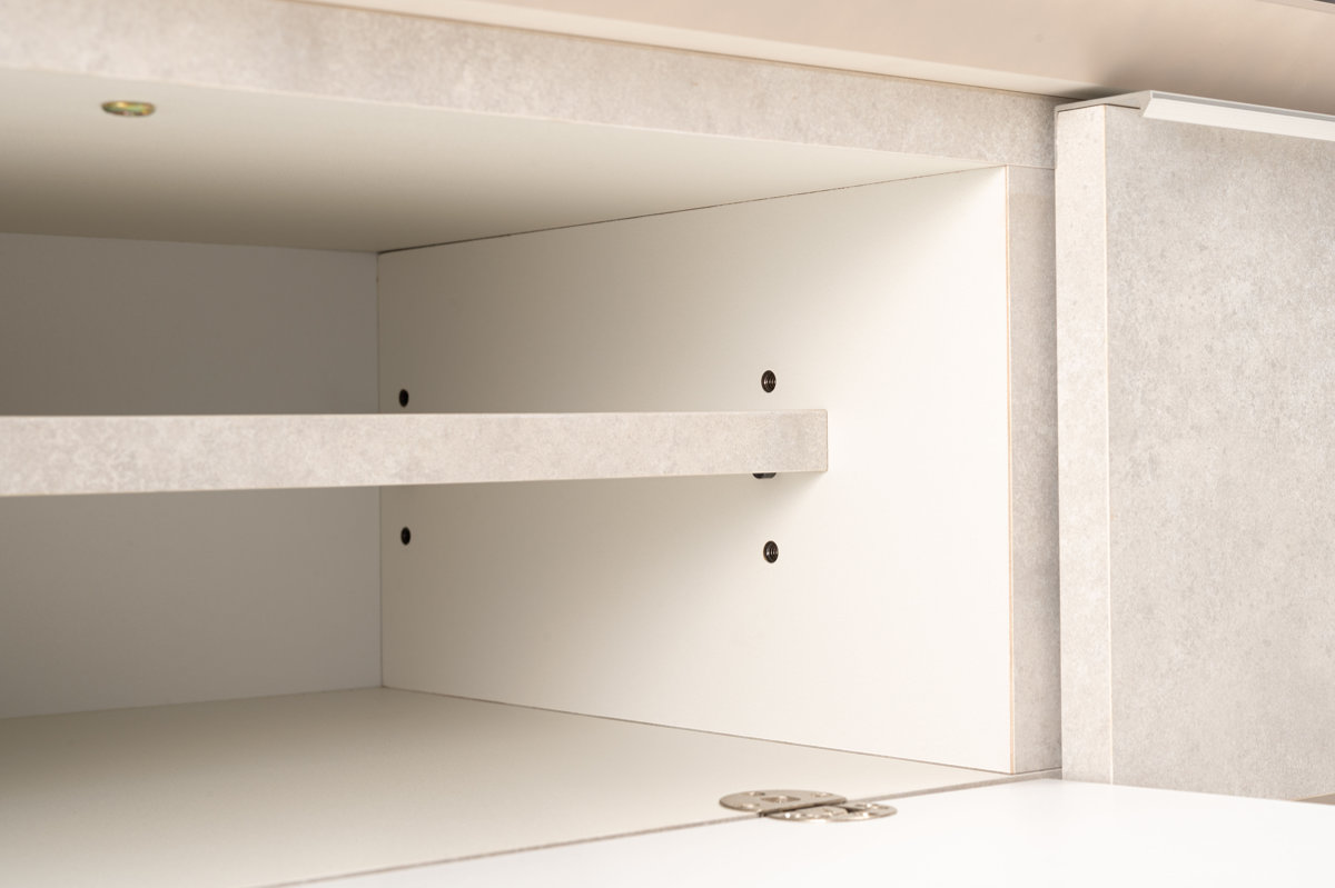 form ローボード 幅180cm アルケミラ 日本製 完成品 ( テレビ台 TV台 テレビボード 収納 ラック フラップ扉 フォーム 引き出し ダークグレー ライトグレー ライトブラウン リビングボード ) 【ライトグレー】 ライトグレー