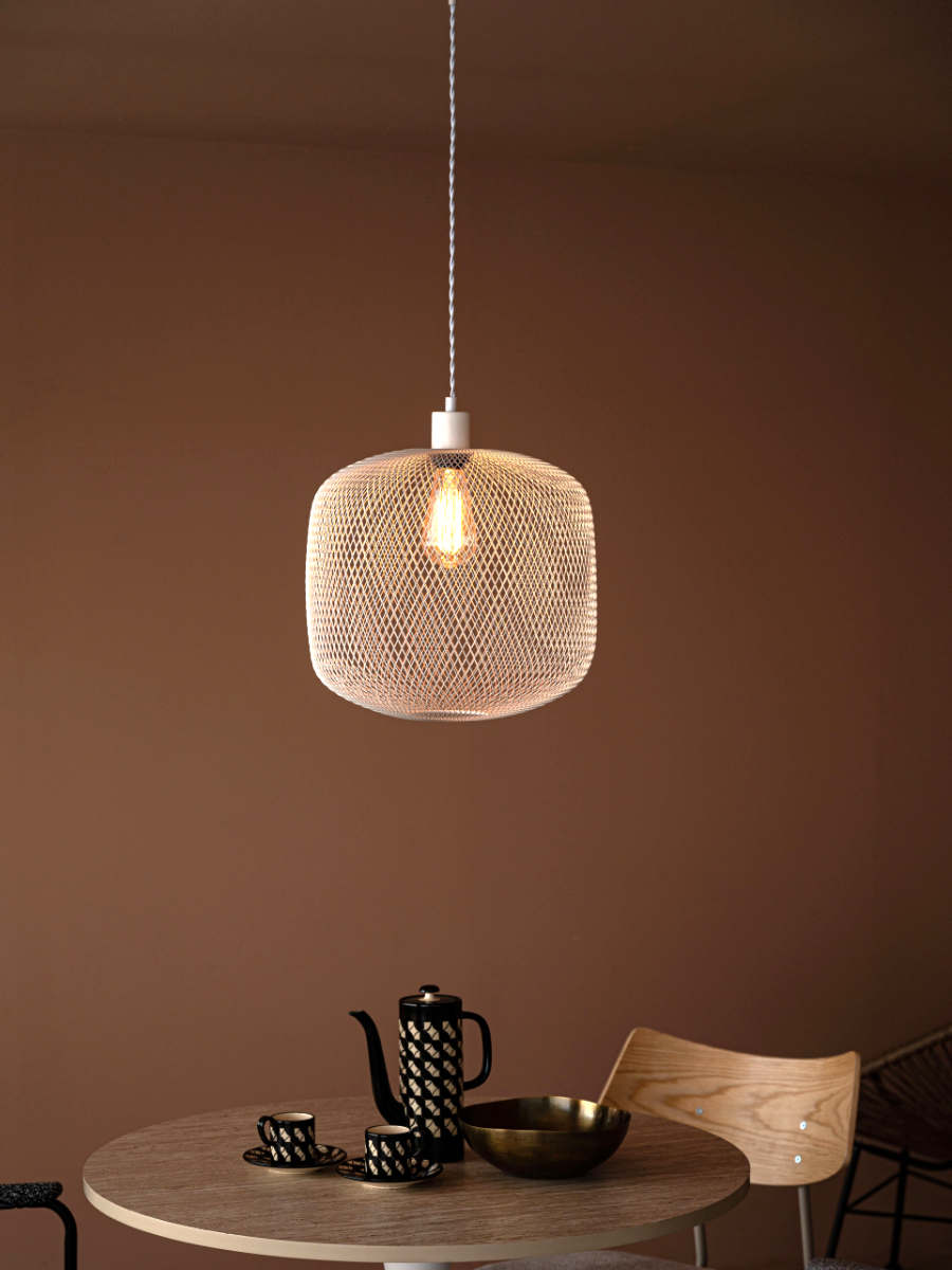 ペンダントライト LED対応 電球付き RIGEL ( リゲル 照明 ライト 吊り下げ 照明器具 メッシュ スチール ブラック ホワイト モノトーン おしゃれ 北欧 モダン シンプル ) 【ブラック】 ブラック