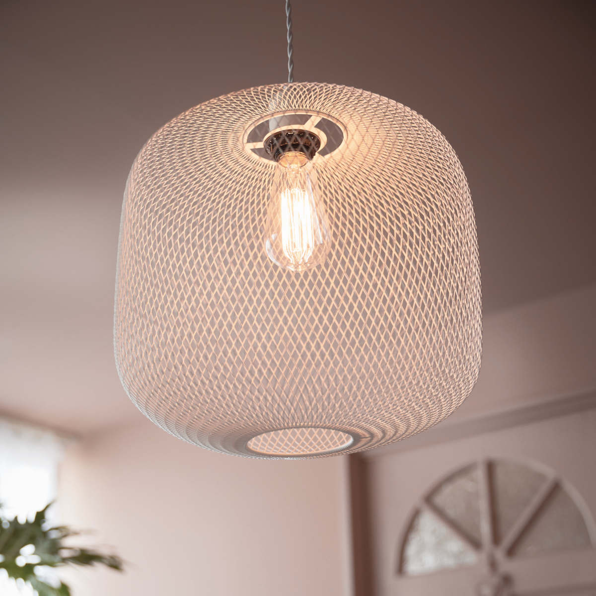 ペンダントライト LED対応 電球付き RIGEL ( リゲル 照明 ライト 吊り下げ 照明器具 メッシュ スチール ブラック ホワイト モノトーン おしゃれ 北欧 モダン シンプル ) 【ブラック】 ブラック