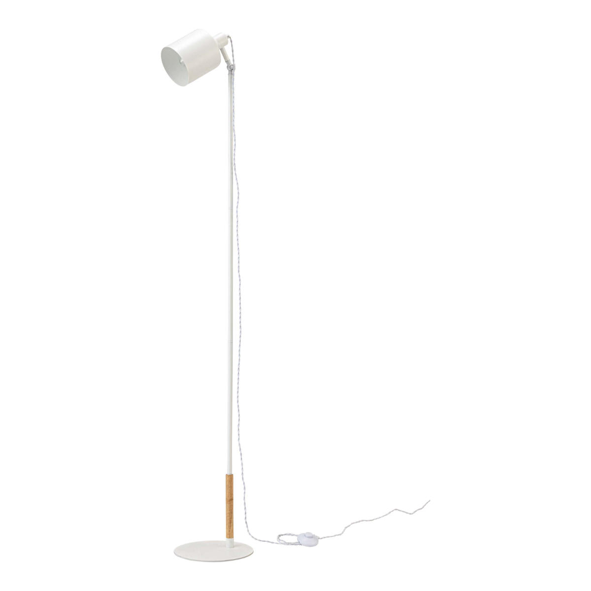 スタンドライト LED対応 MIZAR 電球付き フロアライト ( 角度調節 LED フロア スタンド 大型 ライト フロアランプ 照明 スチール 異素材 レトロ調 北欧 モダン ヴィンテージ調 おしゃれ ) 【ホワイト】 ホワイト