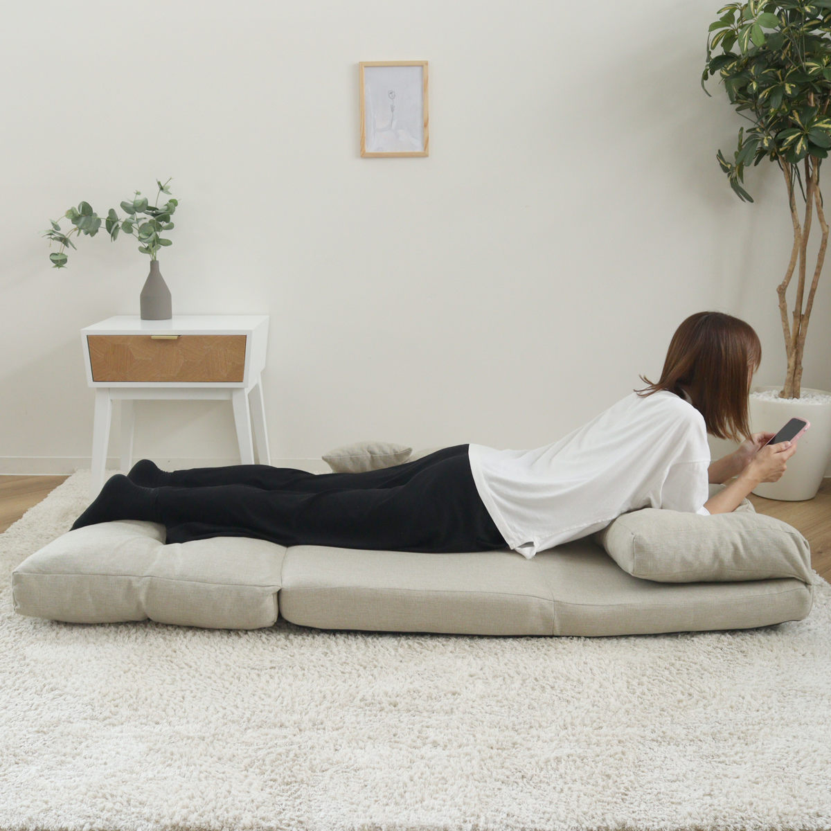 フロアソファ 2人掛け ソファベット 3way ( ソファ ソファーベッド 2人 フロアソファ リクライニング ラブソファ ラブソファー 二人がけ 2人用 ローソファー 簡易ベッド ベッド ) 【グレー】 グレー