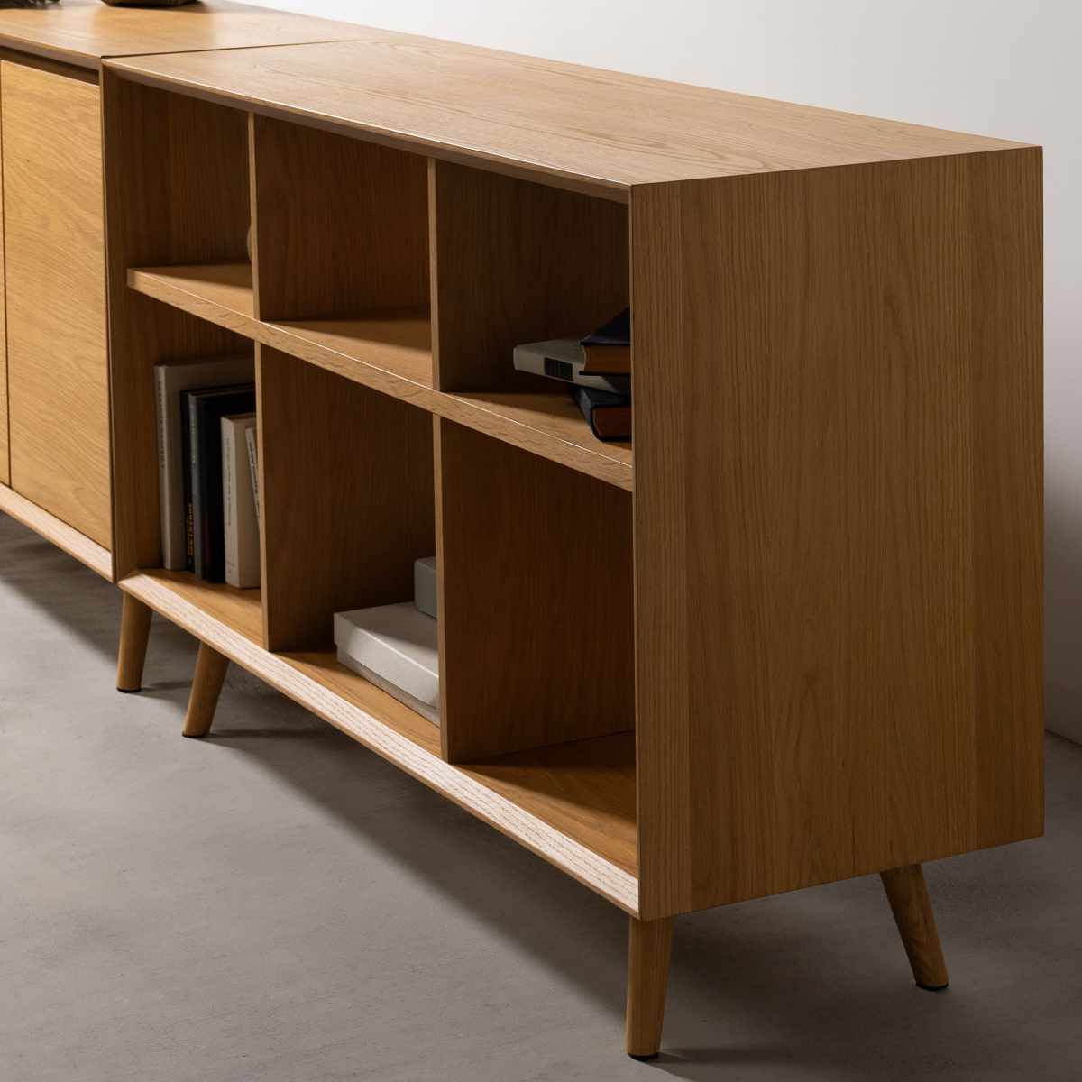 form シェルフ 幅120cm メティ 間仕切り 天然木 ( 棚 ラック 飾り棚 北欧風 収納 お掃除ロボット対応 フォーム リビングボード 本棚 ブラウン ナチュラル オーク ) 【ナチュラル】 ナチュラル