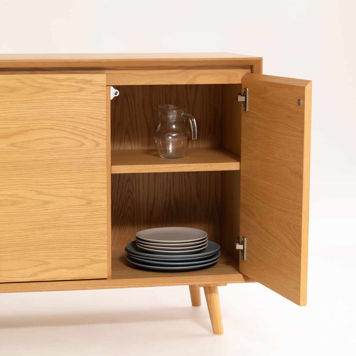 form キャビネット 幅120cm メティ 可動棚 天然木 ( 棚 ラック 扉収納 北欧風 収納 お掃除ロボット対応 フォーム リビングボード 食器棚 本棚 ブラウン ナチュラル オーク ) 【ナチュラル】 ナチュラル