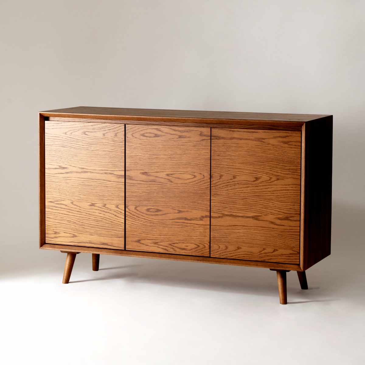 form キャビネット 幅120cm メティ 可動棚 天然木 ( 棚 ラック 扉収納 北欧風 収納 お掃除ロボット対応 フォーム リビングボード 食器棚 本棚 ブラウン ナチュラル オーク ) 【ナチュラル】 ナチュラル