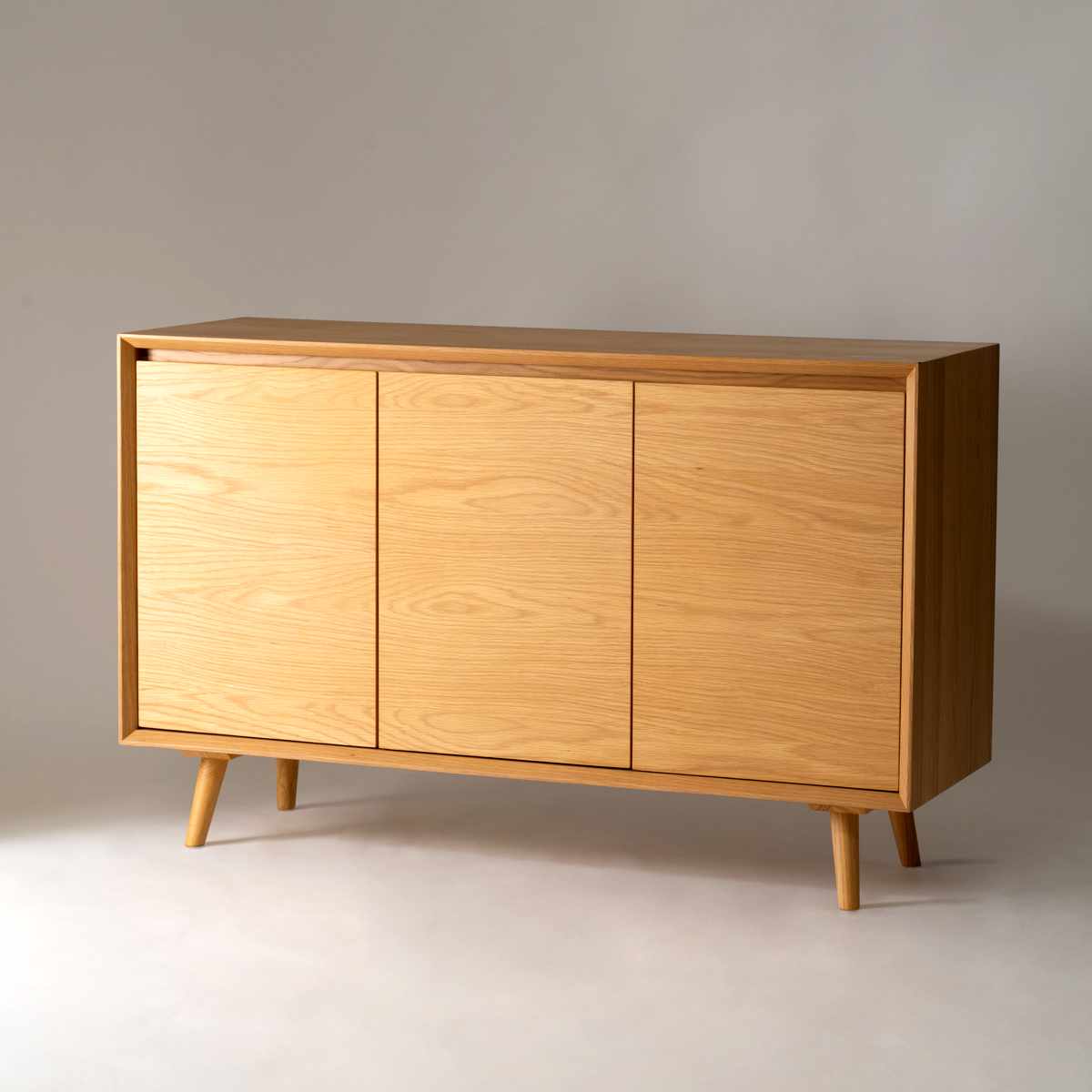 form キャビネット 幅120cm メティ 可動棚 天然木 ( 棚 ラック 扉収納 北欧風 収納 お掃除ロボット対応 フォーム リビングボード 食器棚 本棚 ブラウン ナチュラル オーク ) 【ナチュラル】 ナチュラル