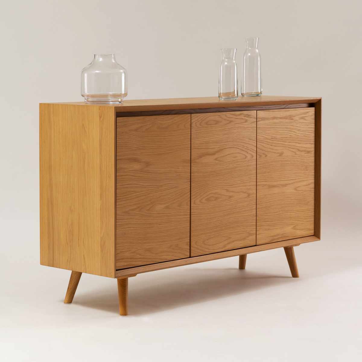 form キャビネット 幅120cm メティ 可動棚 天然木 ( 棚 ラック 扉収納 北欧風 収納 お掃除ロボット対応 フォーム リビングボード 食器棚 本棚 ブラウン ナチュラル オーク ) 【ナチュラル】 ナチュラル