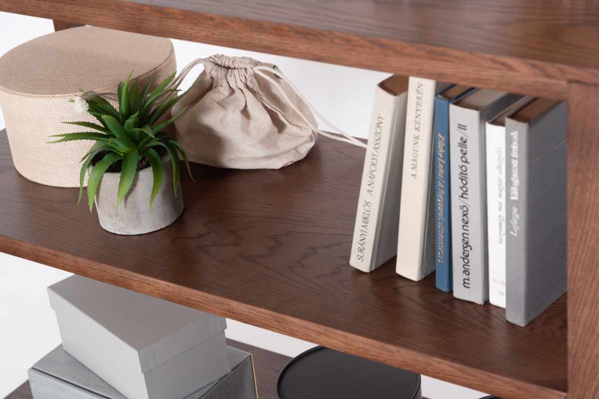 form オープンシェルフ 幅90cm キャラウェイ 天然木 完成品 ( シェルフ 棚 ラック 飾り棚 北欧風 収納 2段 フォーム リビングボード 本棚 ブラウン ナチュラル オーク 間仕切り ) 【ブラウン】 ブラウン