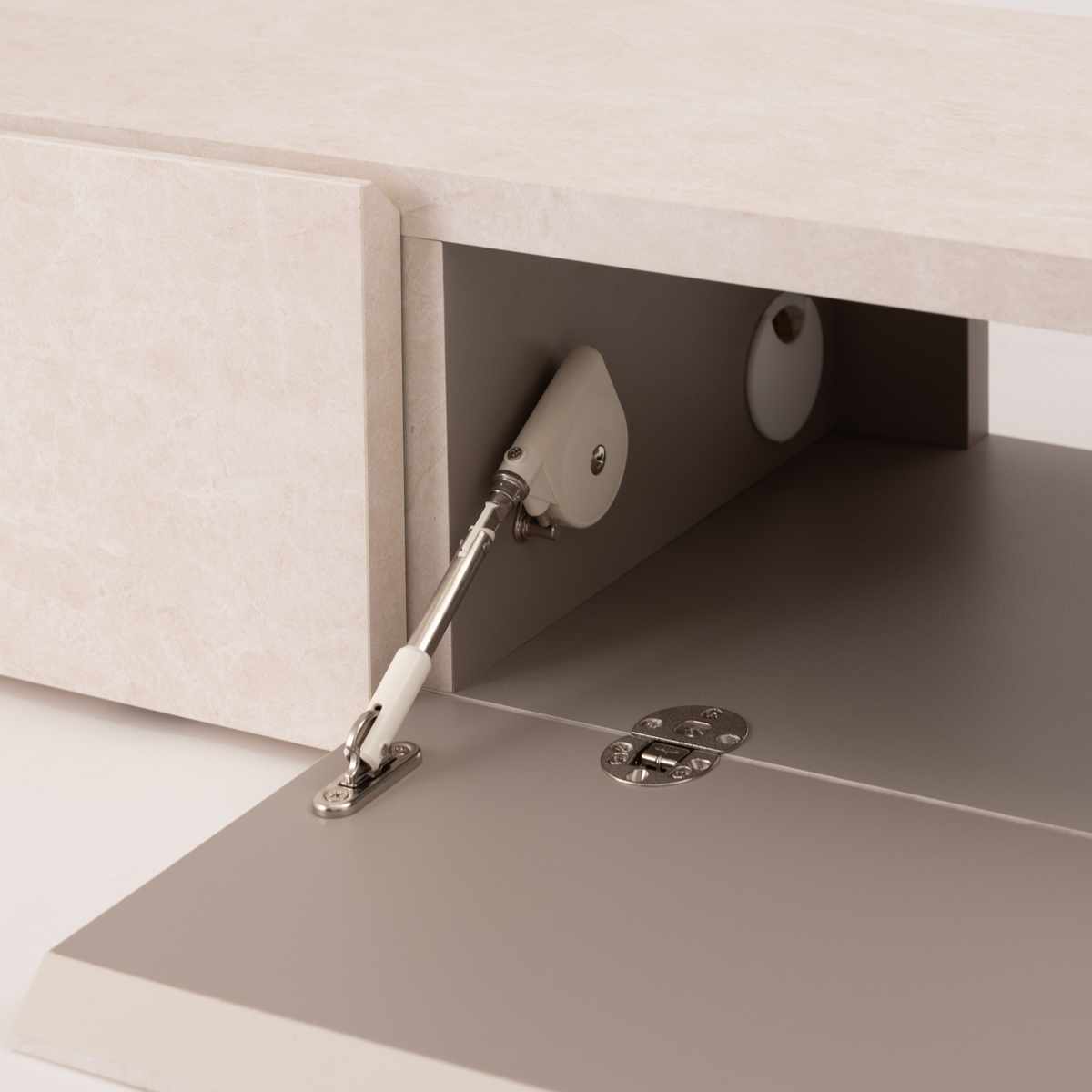 form フロートボード 幅180cm ミルラ 日本製 完成品 ( 要施工業者 壁掛け フロート テレビボード 棚 ラック フラップ扉 フォーム 壁付 壁面 壁掛けテレビ ローボード グレー ホワイト ブラウン ナチュラル ) 【ブラウン】 ブラウン