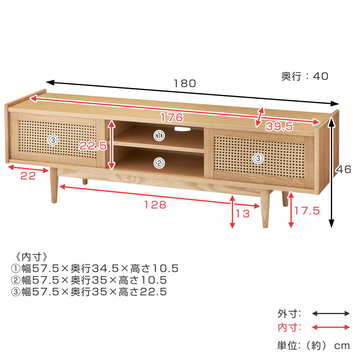 form ローボード 幅180cm 80インチ対応 ガモット ラタン調 ( テレビ台 TV台 テレビボード 収納 ラック 人工ラタン フォーム 引き戸 天然木 リビングボード かごめ編 お掃除ロボット対応 )