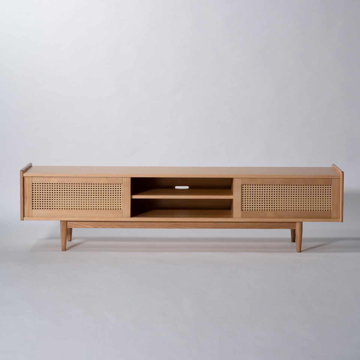 form ローボード 幅180cm 80インチ対応 ガモット ラタン調 ( テレビ台 TV台 テレビボード 収納 ラック 人工ラタン フォーム 引き戸 天然木 リビングボード かごめ編 お掃除ロボット対応 )