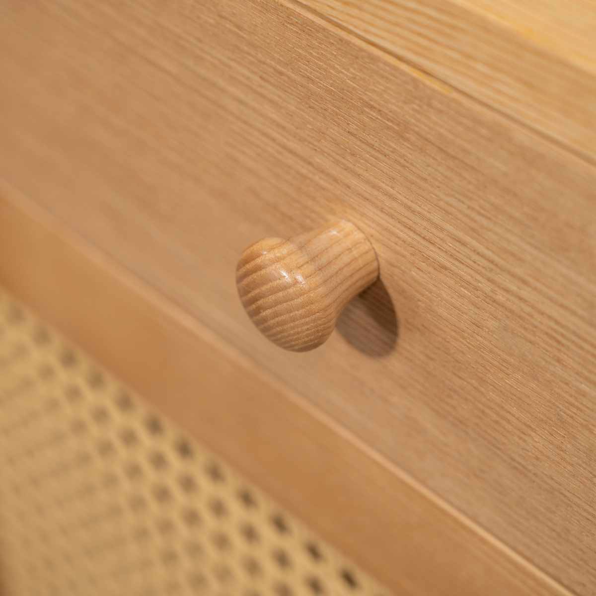 form キャビネット 幅100cm ガモット ラタン調 ( 棚 ラック 食器棚 収納 人工ラタン 引き出し フォーム 可動棚 天然木 リビングボード かごめ編 お掃除ロボット対応 )