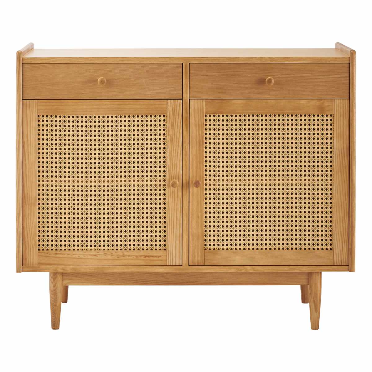 form キャビネット 幅100cm ガモット ラタン調 ( 棚 ラック 食器棚 収納 人工ラタン 引き出し フォーム 可動棚 天然木 リビングボード かごめ編 お掃除ロボット対応 )