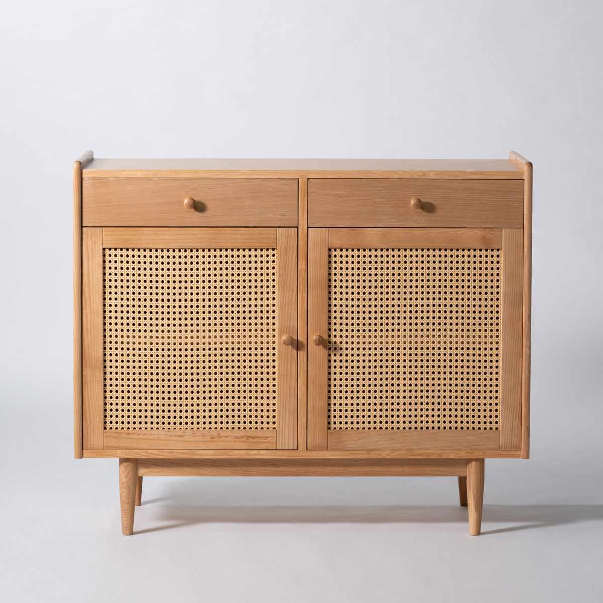 form キャビネット 幅100cm ガモット ラタン調 ( 棚 ラック 食器棚 収納 人工ラタン 引き出し フォーム 可動棚 天然木 リビングボード かごめ編 お掃除ロボット対応 )