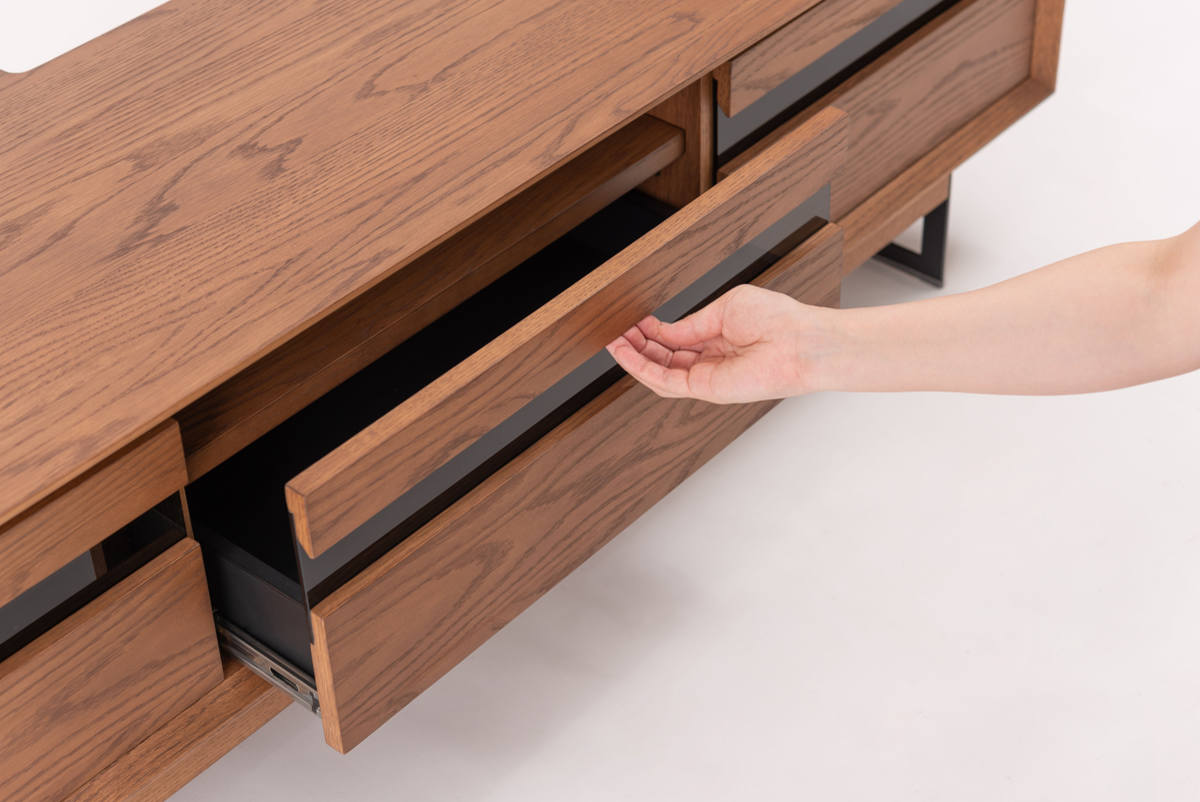 form ローボード 幅180cm メティ 2段階高さ調節 ( テレビ台 TV台 テレビボード 収納 ラック 2way 2段階 フォーム 引き出し 高さ調節 ブラウン ナチュラル リビングボード 天然木 木目 ) 【ブラウン】 ブラウン