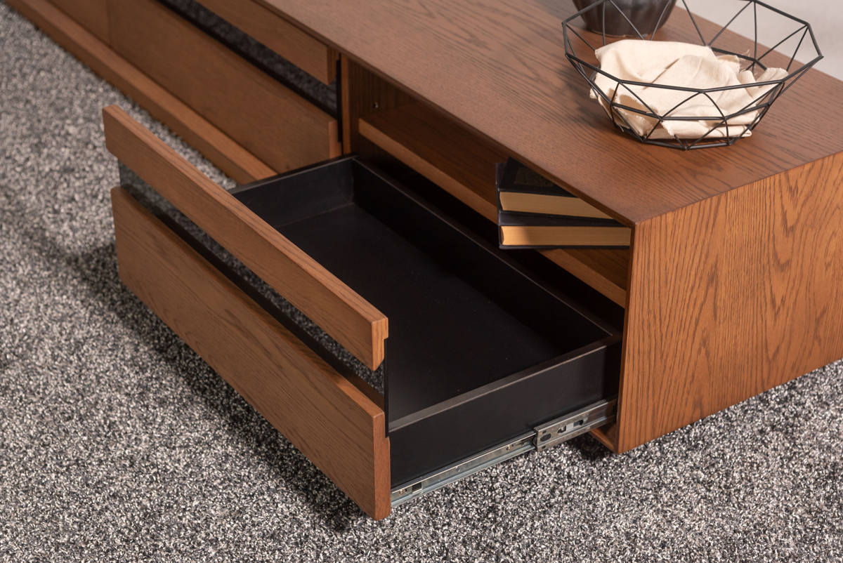 form ローボード 幅180cm メティ 2段階高さ調節 ( テレビ台 TV台 テレビボード 収納 ラック 2way 2段階 フォーム 引き出し 高さ調節 ブラウン ナチュラル リビングボード 天然木 木目 ) 【ブラウン】 ブラウン